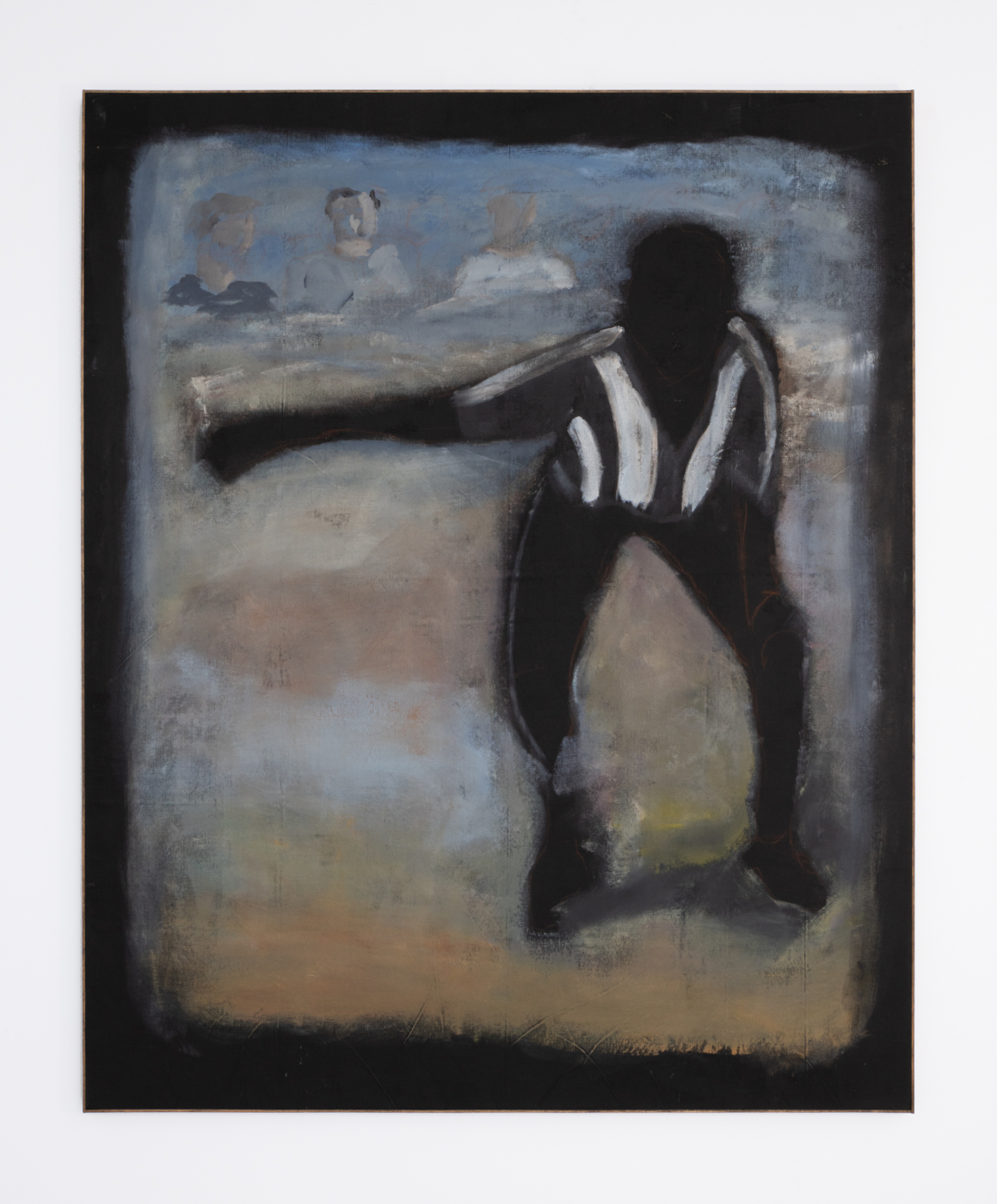 Referee: It Stands, 2021, acrylic and pastel on linen, 78 x 68 inches; 198.1 x 172.7 cm, 78 1/2 x 68 1/2 inches; 199.4 x 174 cm (framed)