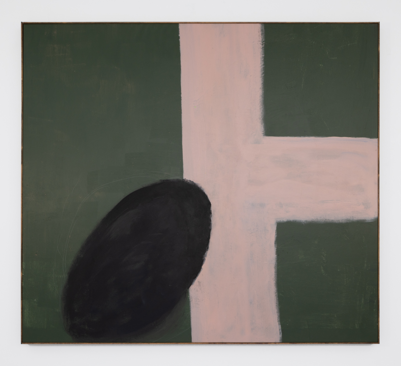 Fault, 2021, acrylic and pastel on linen, 63 1/8 x 71 1/8 inches; 160.4 x 180.7 cm, 63 5/8 x 71 5/8 inches; 161.6 x 181.9 cm (framed)