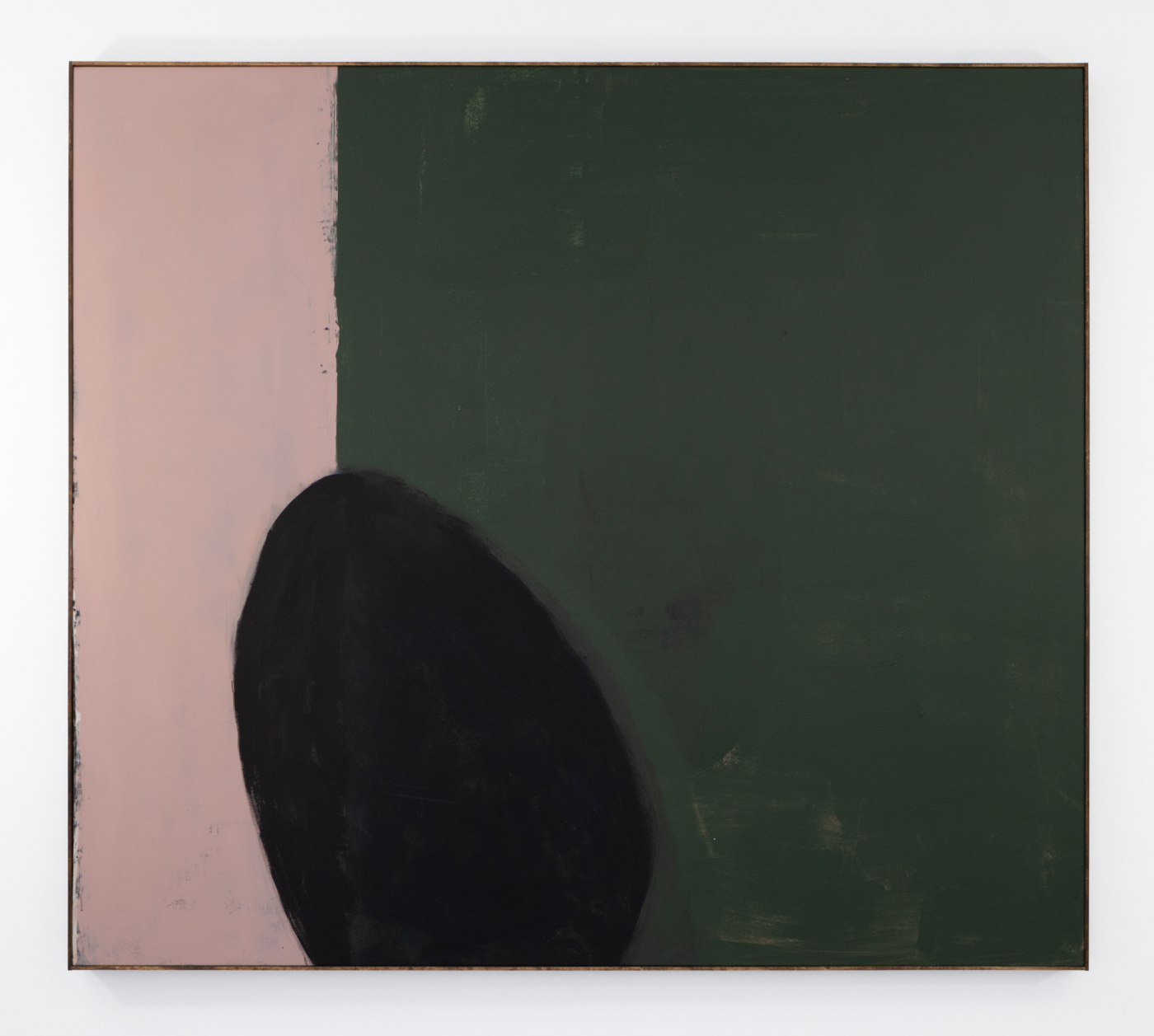 Wide, 2021, acrylic and pastel on linen, 63 1/8 x 71 1/8 inches; 160.4 x 180.7 cm, 63 5/8 x 71 5/8 inches; 161.6 x 181.9 cm (framed)