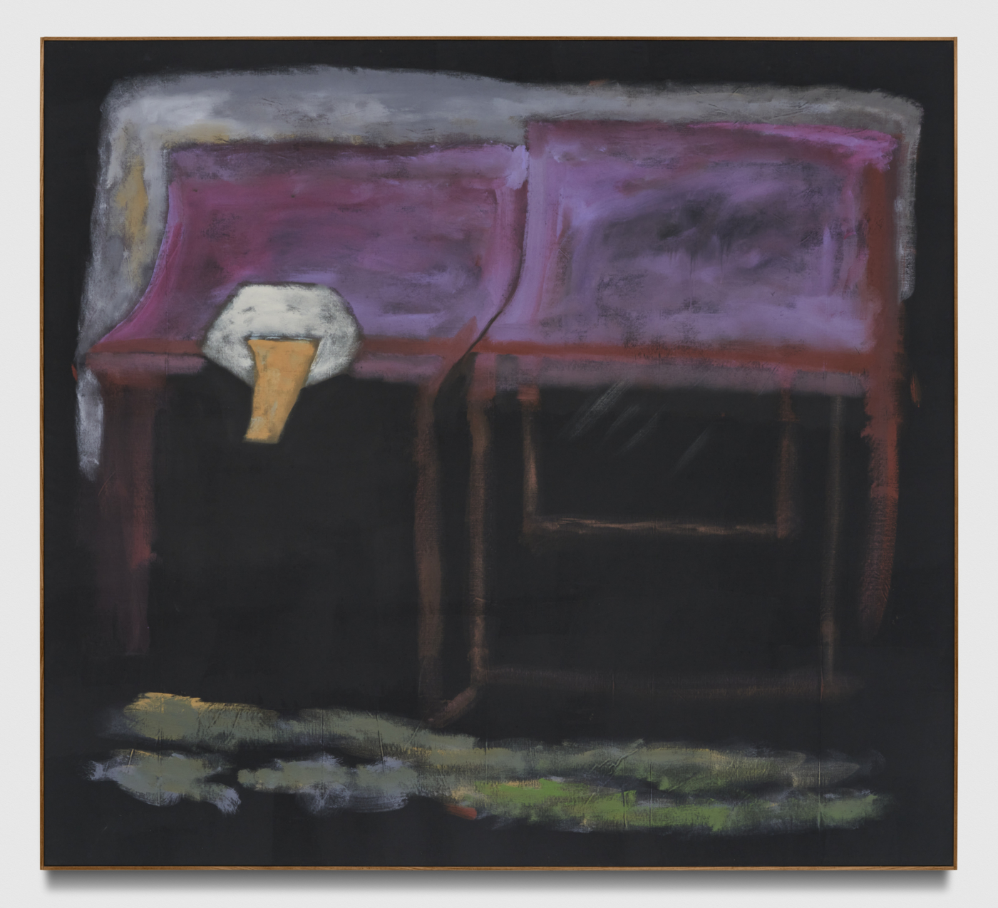 The Story of Alfred: Magenta, 2022, acrylic and pastel on linen, 88 x 97 1/4 inches; 223.5 x 247 cm, 89 x 98 1/4 x 2 3/8 inches; 226.1 x 249.6 x 6.1 cm (framed)