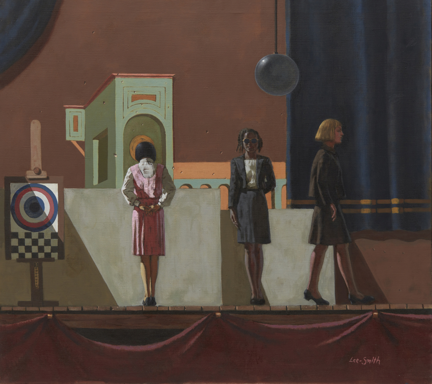 Curtain Call, 1989, oil on linen, 36 x 40 inches; 91.4 x 101.6 cm