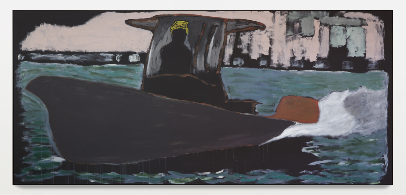 Chromium Dip, 2022. Acrylic on linen, 110 x 239¼ in. (279.4 x 607.7 cm)