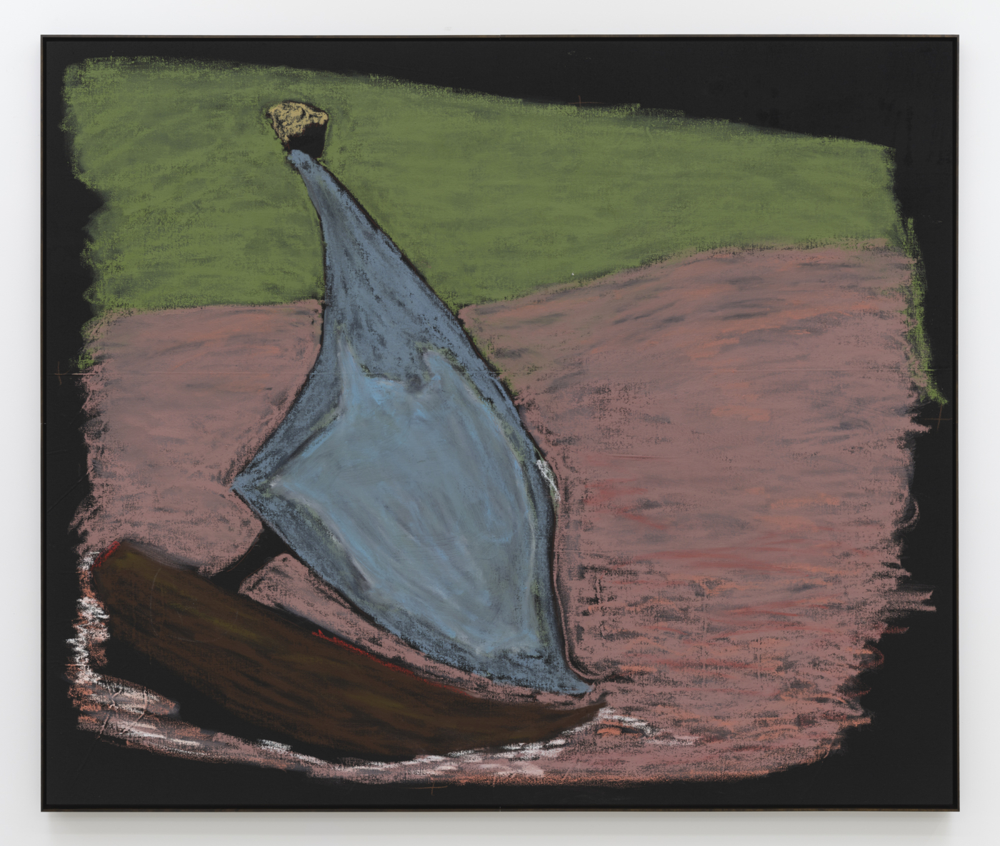 Sloop: Inn Bound, 2022. Soft pastel on linen, 51⅛ x 59 in. (129.87 x 149.86 cm)