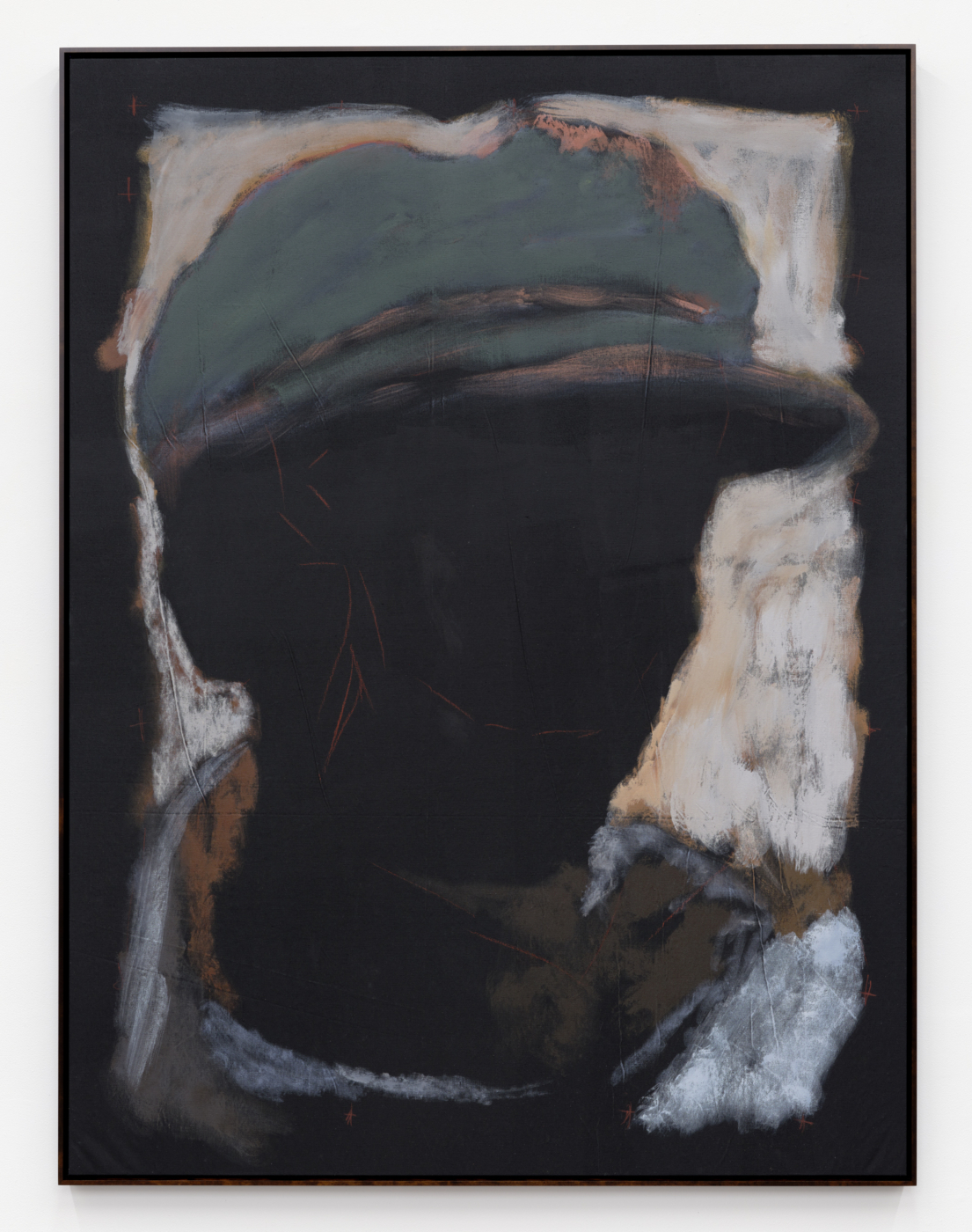 See Captain: Alene, 2023. Acrylic and pastel on linen, 83½ x 62½ in. (212.09 x 158.75 cm)