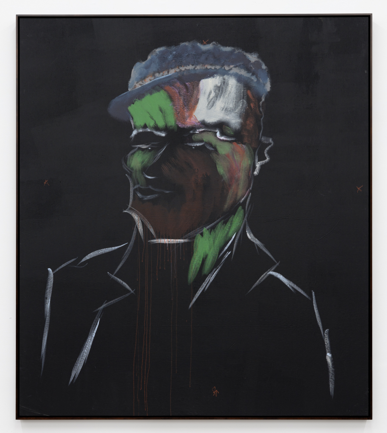 See Captain: Thala, 2023. Acrylic and pastel on linen, 81 x 71 in. (205.74 x 180.34 cm)