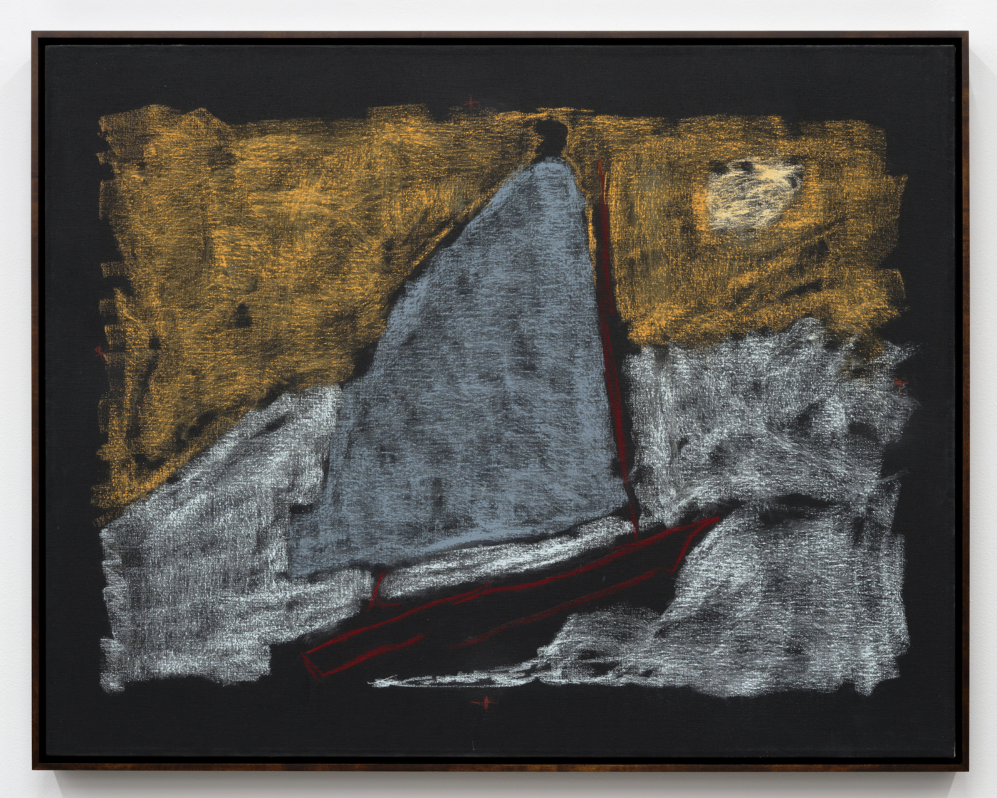 Sloop: Mayden Sun, 2023. Soft pastel on linen, 36 x 46⅛ in. (91.44 x 117.17 cm)