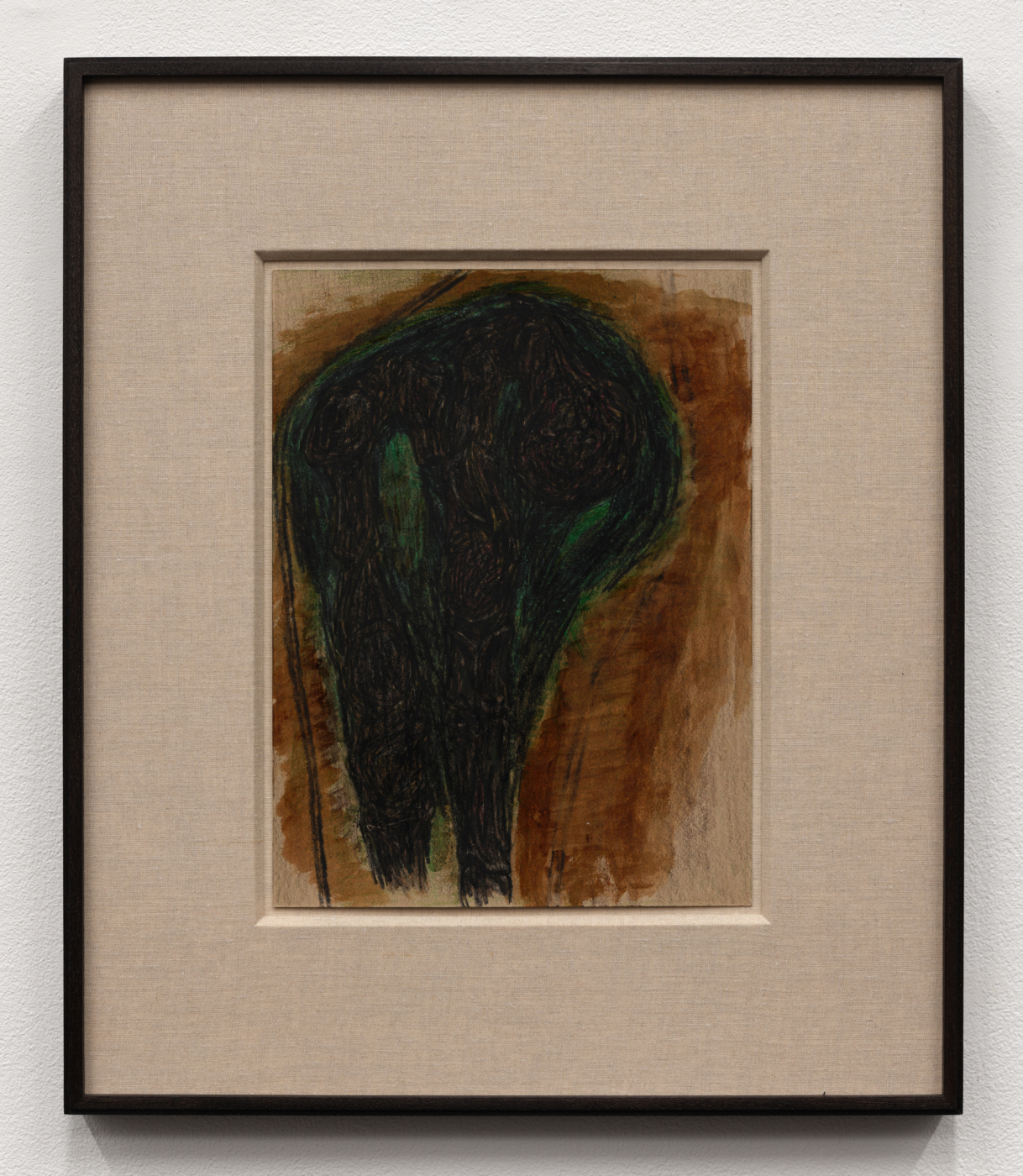 Prehistory 7, 2020. Graphite, crayon, gouache, charcoal, colored pencil, and ink on paper, 12 x 9 in. (30.48 x 22.86 cm), 19 7/8 x 16 7/8 in. (50.48 x 42.86 cm) framed
