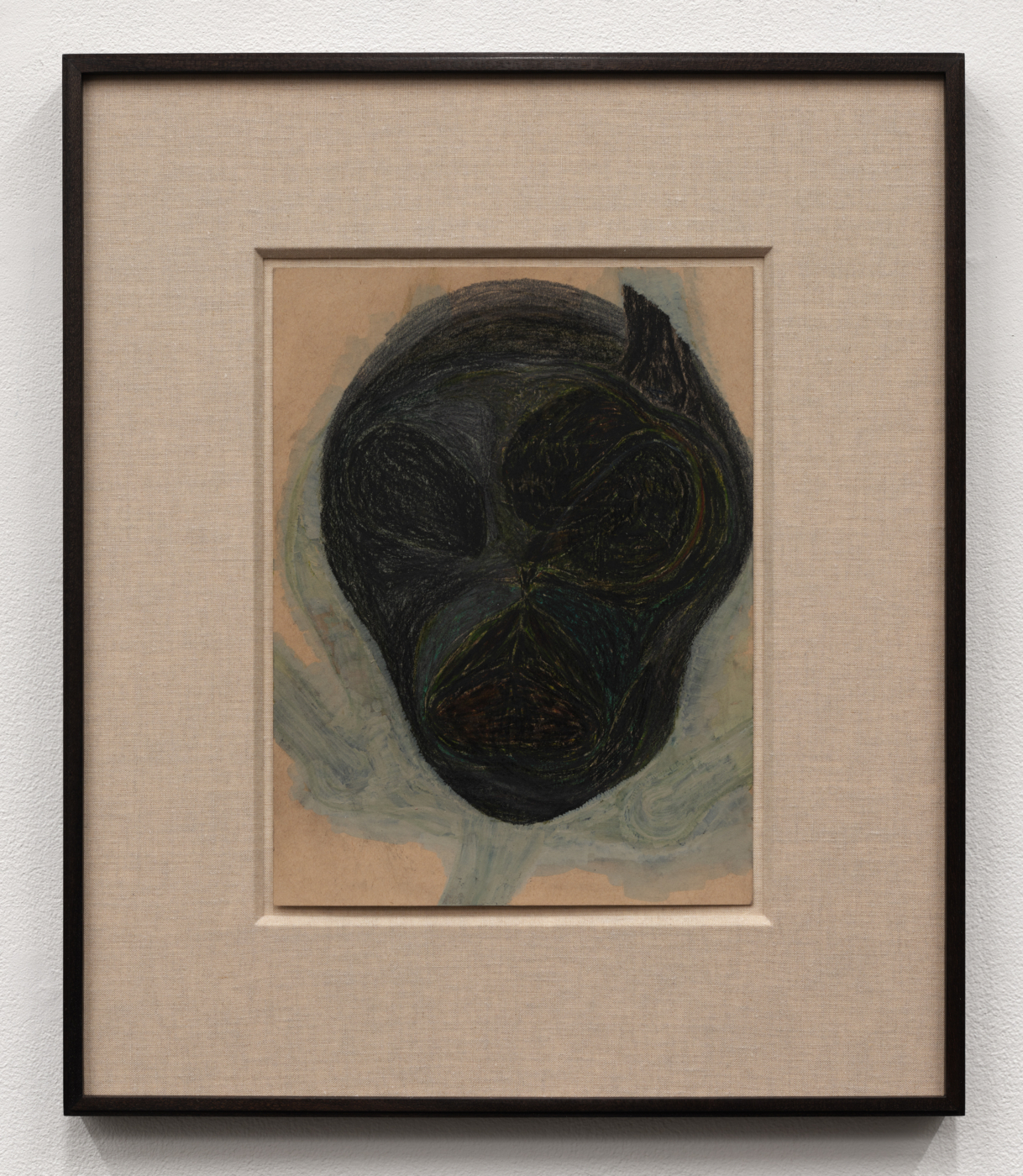 Prehistory 11, 2020. Charcoal, gouache, colored pencil, graphite, crayon, and ink on paper, 12 x 9 in. (30.48 x 22.86 cm), 19 7/8 x 16 7/8 in. (50.48 x 42.86 cm) framed