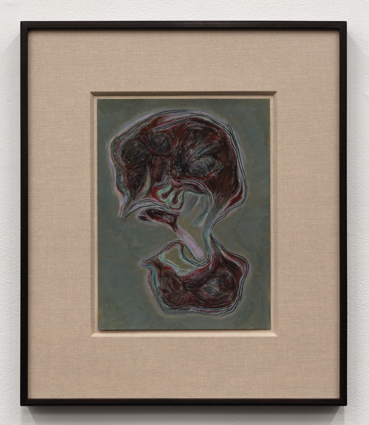Prehistory 15, 2020. Gouache, colored pencil, and graphite on paper, 12 x 9 in. (30.48 x 22.86 cm), 19 7/8 x 16 7/8 in. (50.48 x 42.86 cm) framed