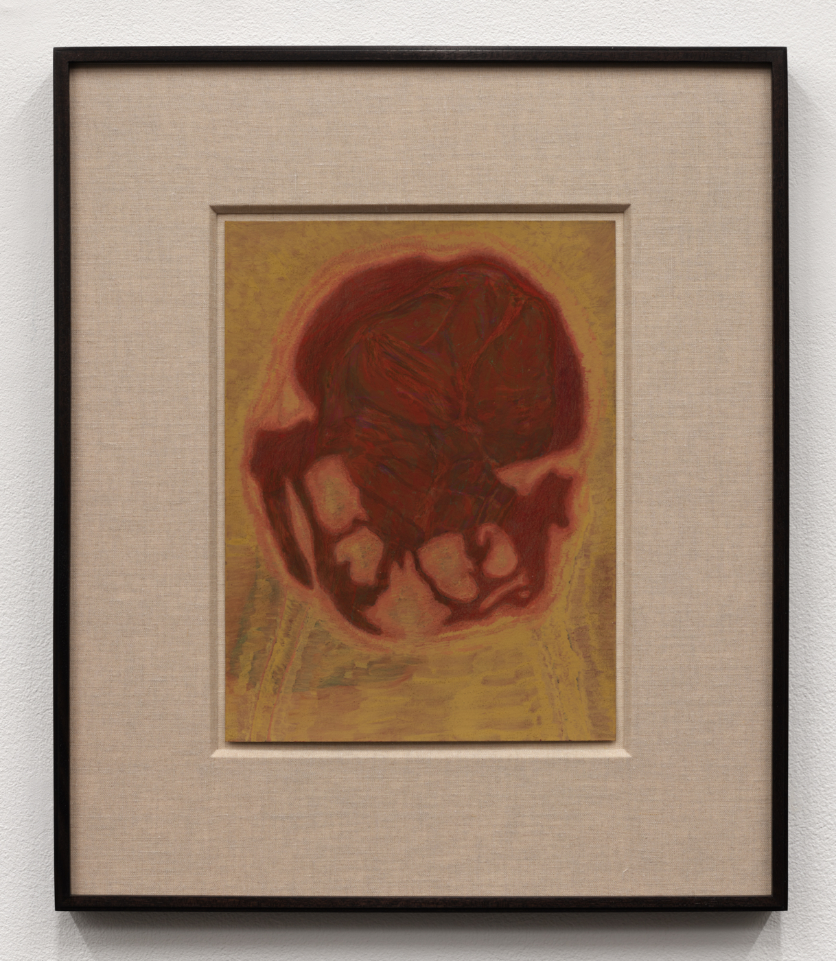 Prehistory 18, 2020. Gouache, colored pencil, and pastel on paper, 12 x 9 in. (30.48 x 22.86 cm), 19 7/8 x 16 7/8 in. (50.48 x 42.86 cm) framed