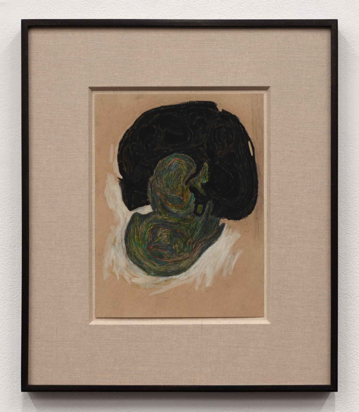 Prehistory 20, 2020. Gouache, charcoal, colored pencil, and graphite on paper, 12 x 9 in. (30.48 x 22.86 cm), 19 7/8 x 16 7/8 in. (50.48 x 42.86 cm) framed