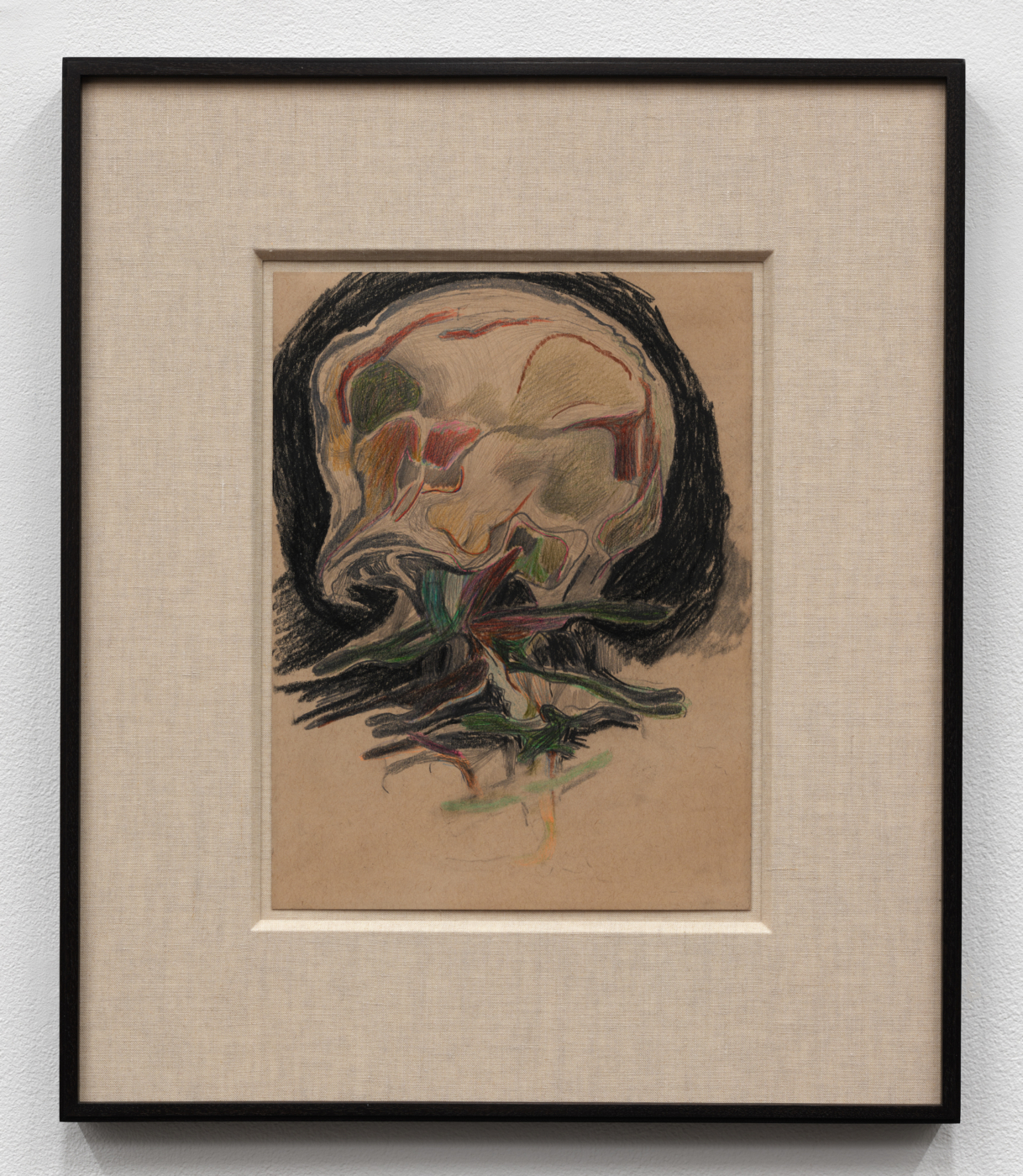 Prehistory 25, 2020. Graphite, colored pencil, and charcoal on paper, 12 x 9 in. (30.48 x 22.86 cm), 19 7/8 x 16 7/8 in. (50.48 x 42.86 cm) framed