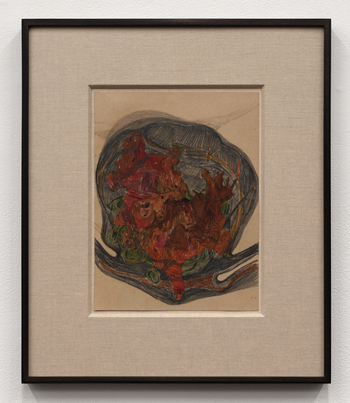 Prehistory 28, 2020. Graphite, gouache, and colored pencil on paper, 12 x 9 in. (30.48 x 22.86 cm), 19 7/8 x 16 7/8 in. (50.48 x 42.86 cm) framed