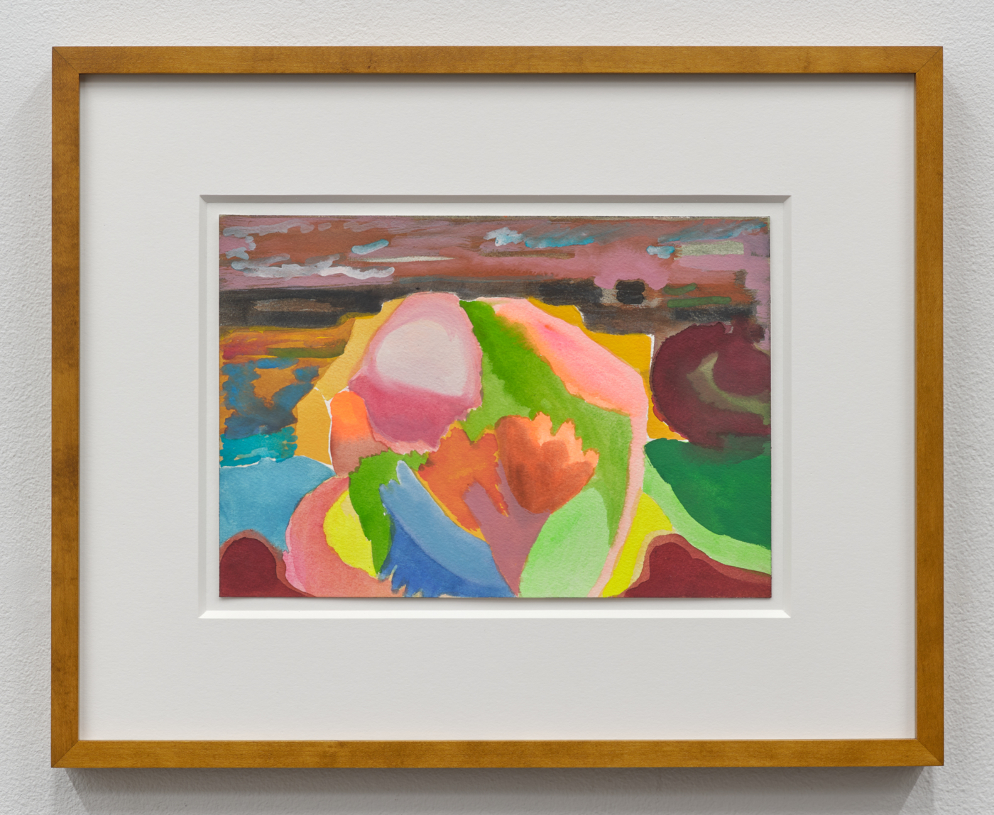 no when, 2025. Watercolor on paper, 7 1/8 x 10 1/4 in. (18.10 x 26.04 cm), 13 1/4 x 16 3/8 in. (33.66 x 41.59 cm) framed