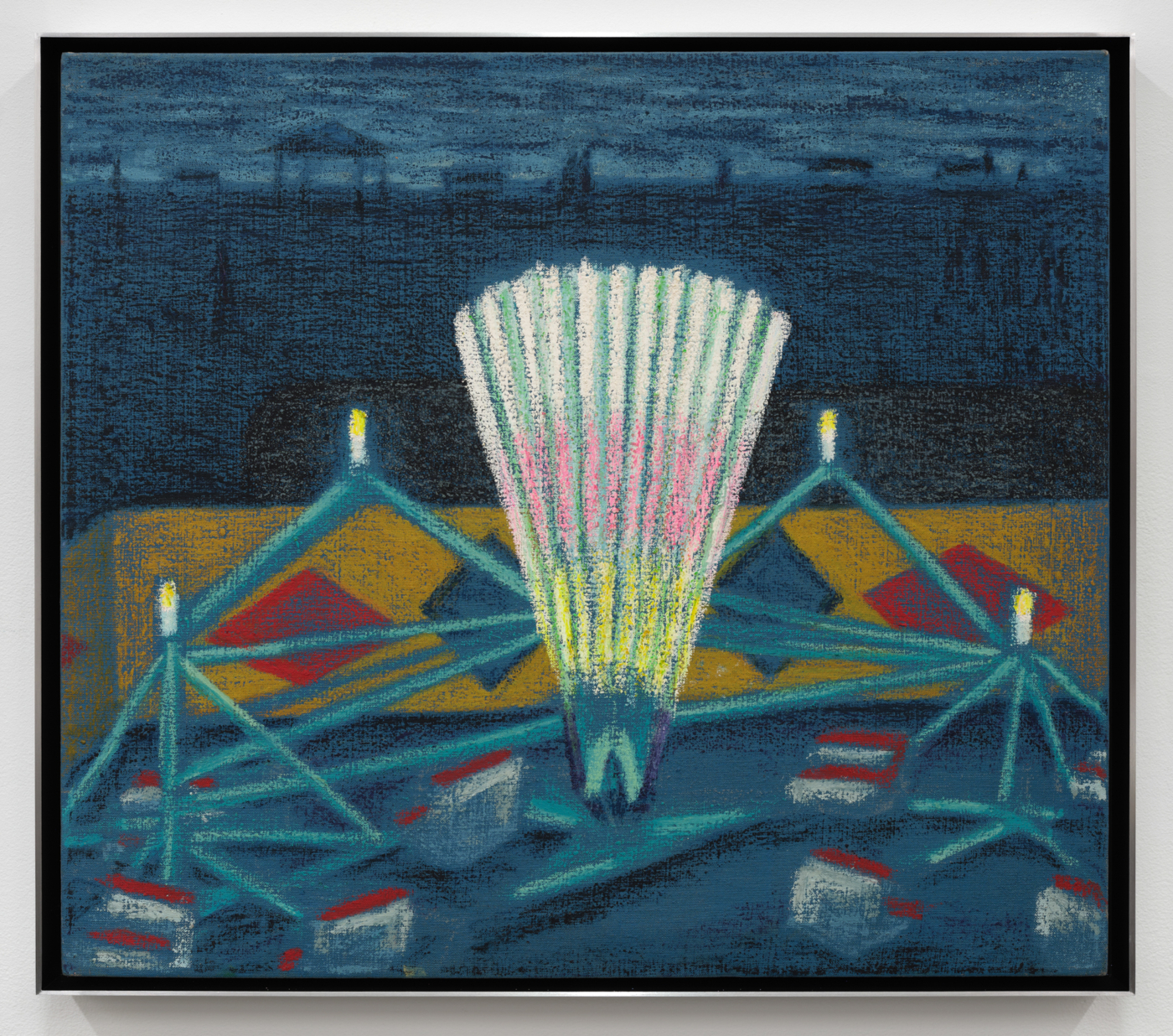 Coney Island Spin Ride Astroland, 2007. Oil stick on linen, 22⅞ x 26 in. (58.12 x 66.04 cm), 23 3/4 x 26 7/8 in. (60.33 x 68.26 cm) framed