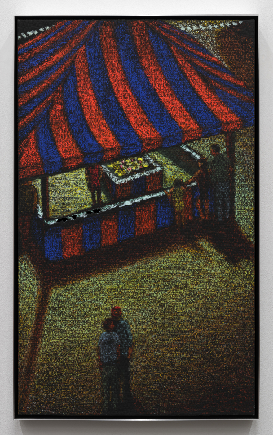 From the Ferris Wheel, 2025. Oil stick on linen, 40 x 24 in. (101.60 x 60.96 cm), 40 5/8 x 24 7/8 in. (103.19 x 63.18 cm) framed