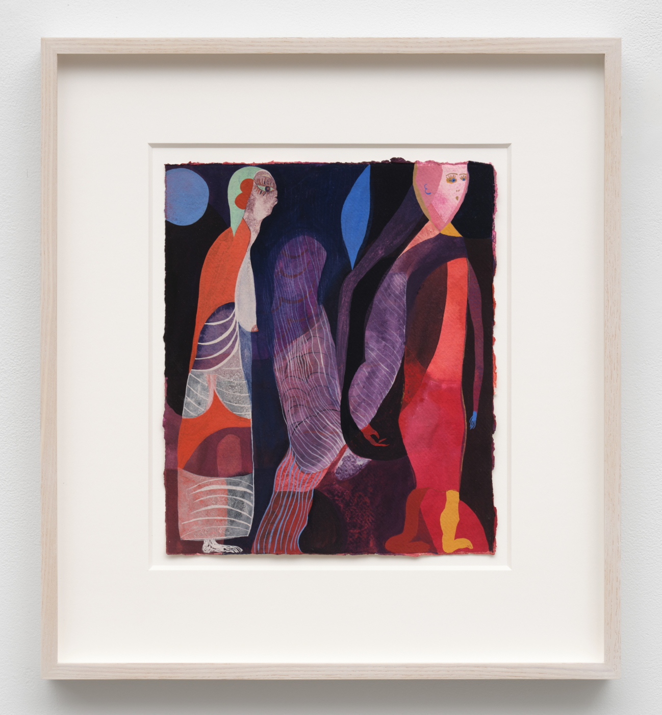 Graveyard Singers, 2025. Gouache on paper, 12¼ × 10¼ in. (31.1 × 25.9 cm), 193/8 × 171/2 in. (49.2 × 44.5 cm) framed