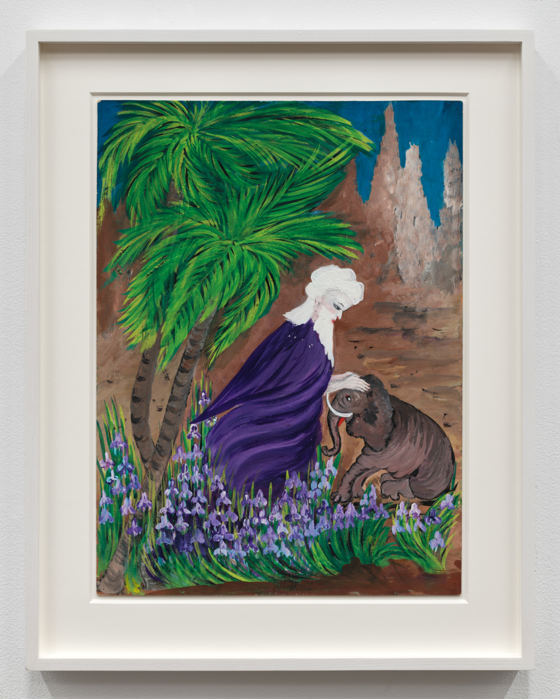 Man with Baby Elephant, c. 1919–22. Oil on paper, 20 x 14⅞ in. (50.8 x 37.7 cm), 25 5/8 x 20 3/8 in. (65.09 x 51.75 cm) framed