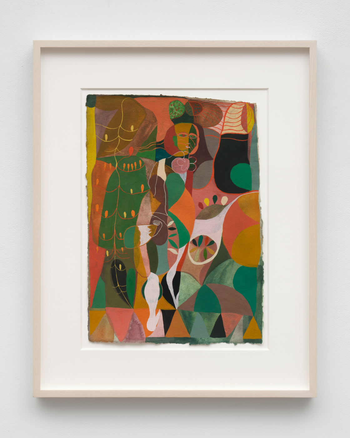 Trying to Hear the Smallest Voice, 2025. Gouache on paper, 17⅛ x 12¼ in. (43.50 x 31.12 cm), 24 1/2 x 19 1/2 in. (62.23 x 49.53 cm)framed