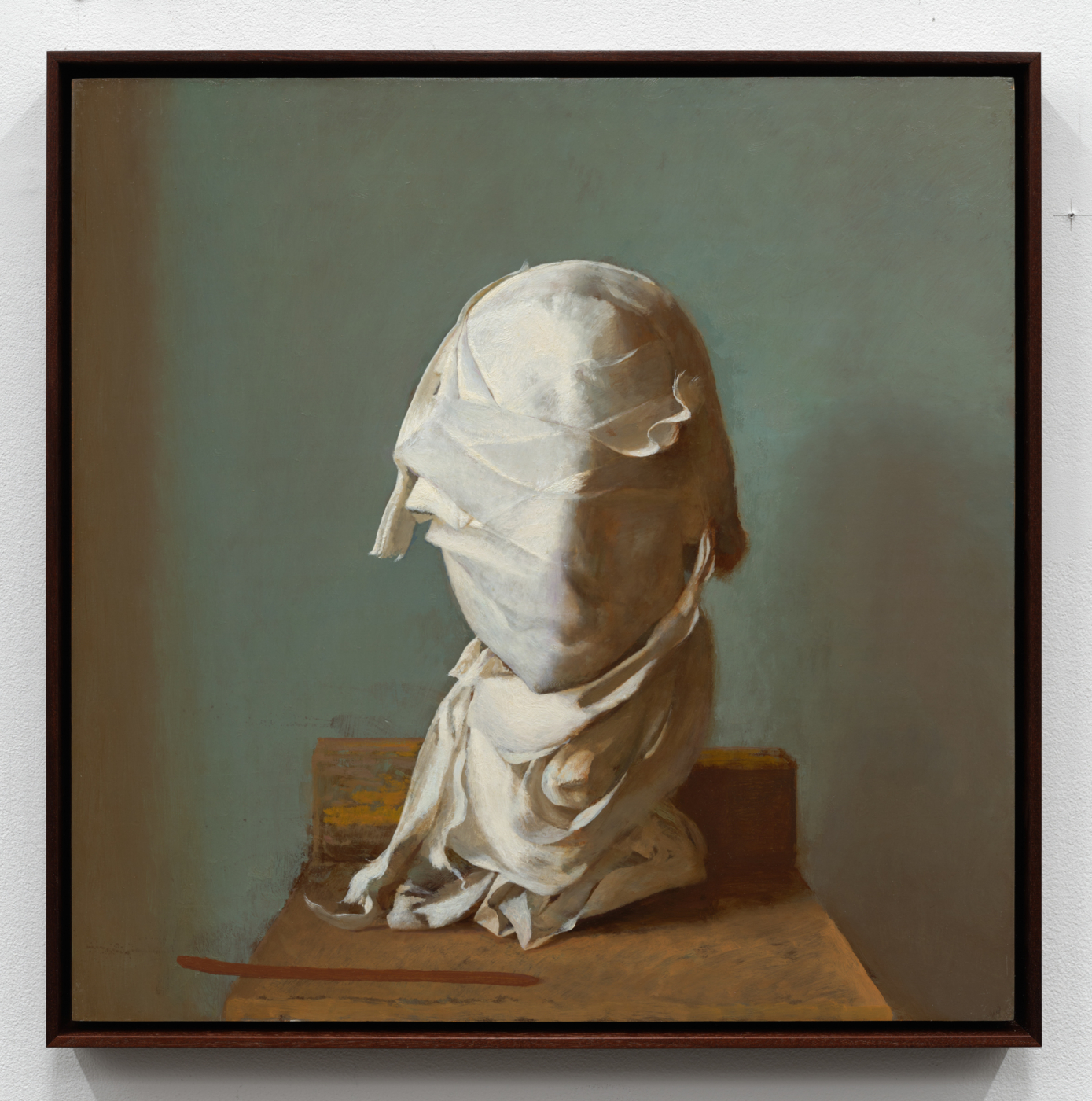 Bo Bartlett, Wrapped Bust, 2014. Oil on panel, 24 x 24 in. (60.96 x 60.96 cm), 25 x 25 in. (63.50 x 63.50 cm) framed