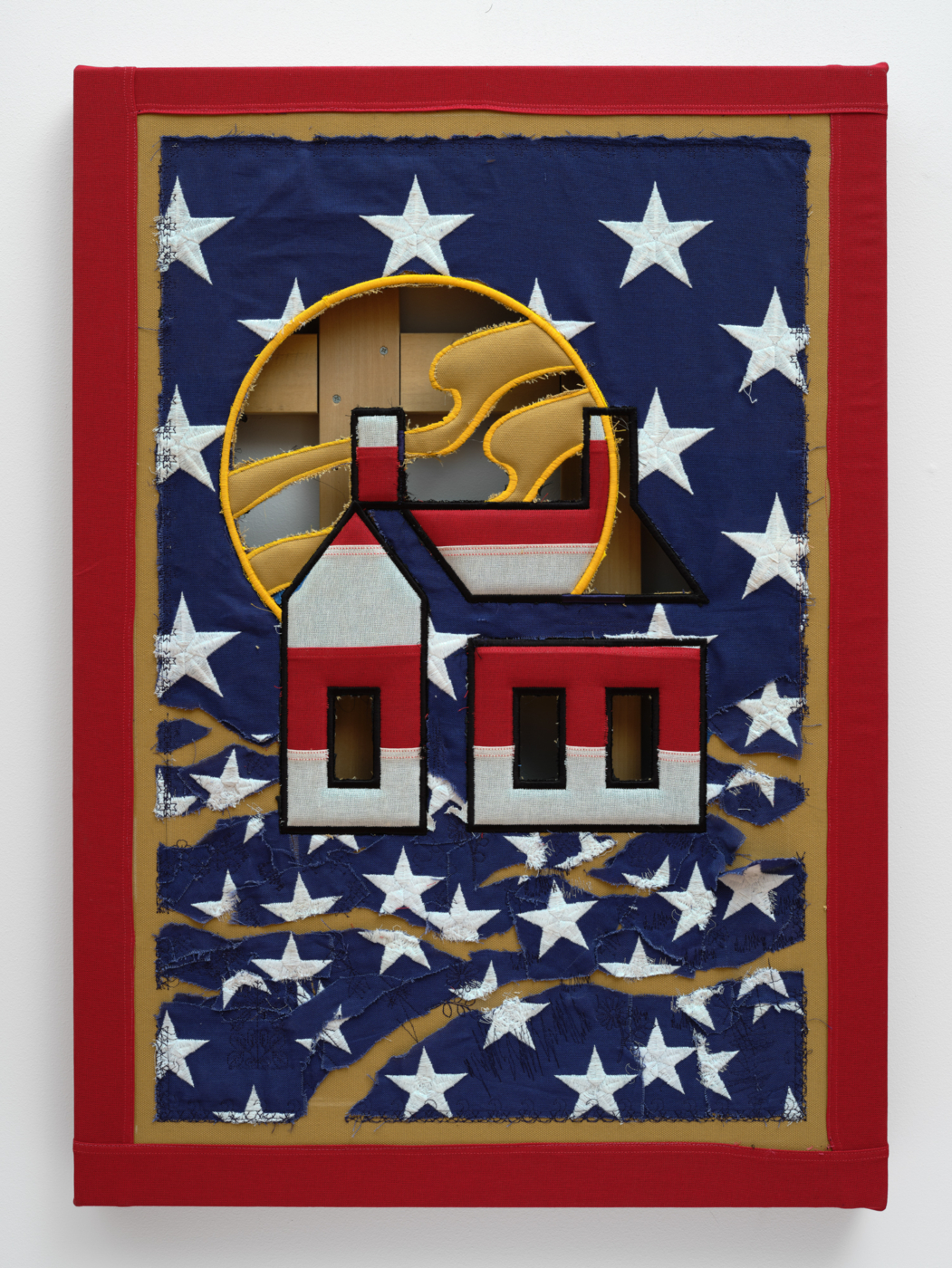 Borna Sammak, New England, 2025. American flag on canvas, 35 x 25 in. (88.90 x 63.50 cm)