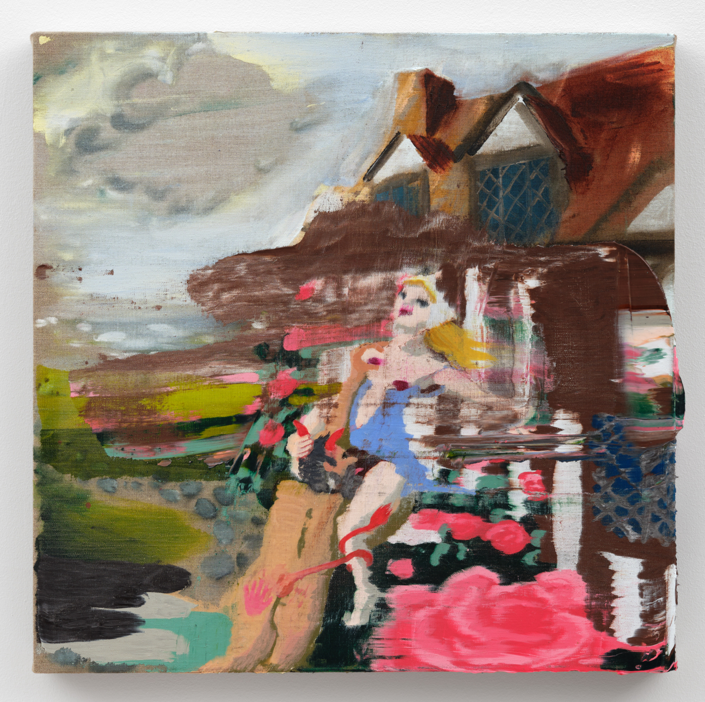 Emilie Stark-Menneg, The Devil's Tudor, 2024–25. Acrylic on linen, 24¼ x 24½ in. (61.59 x 62.23 cm)