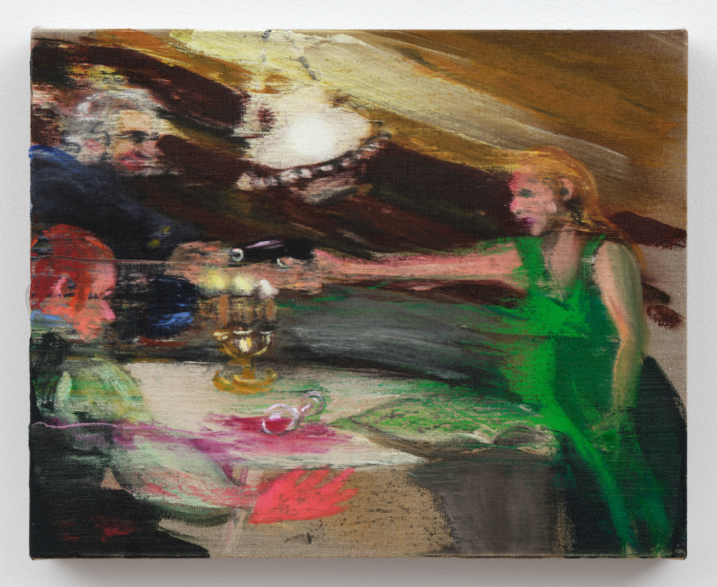 Emilie Stark-Menneg, You Clean It Up, 2024–25. Acrylic on linen, 16 x 20 in. (40.64 x 50.80 cm)