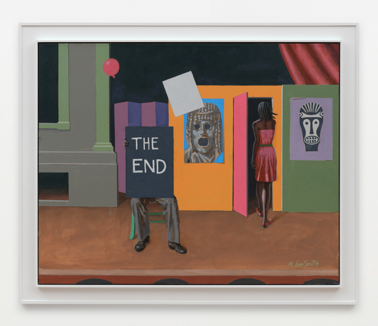 Hughie Lee-Smith, The End (The Pink Door), 1998. Oil on linen, 40⅛ x 50 in. (101.93 x 127 cm), 47 1/4 x 57 in. (120.02 x 144.78 cm) framed