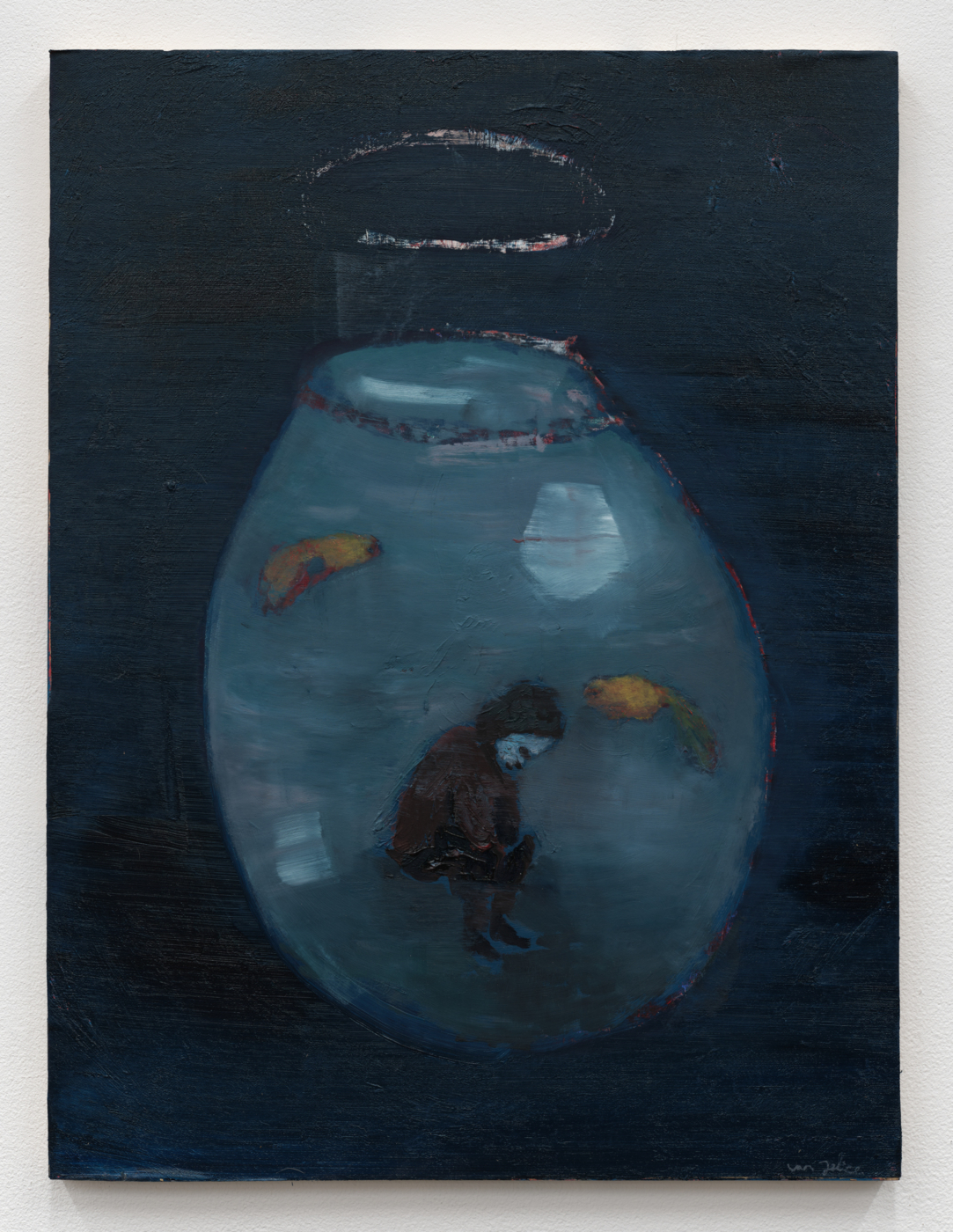 Ian Felice, Fishbowl of dreams, 2025. Oil on canvas on panel, 24 x 18⅛ in. (60.96 x 46.05 cm)