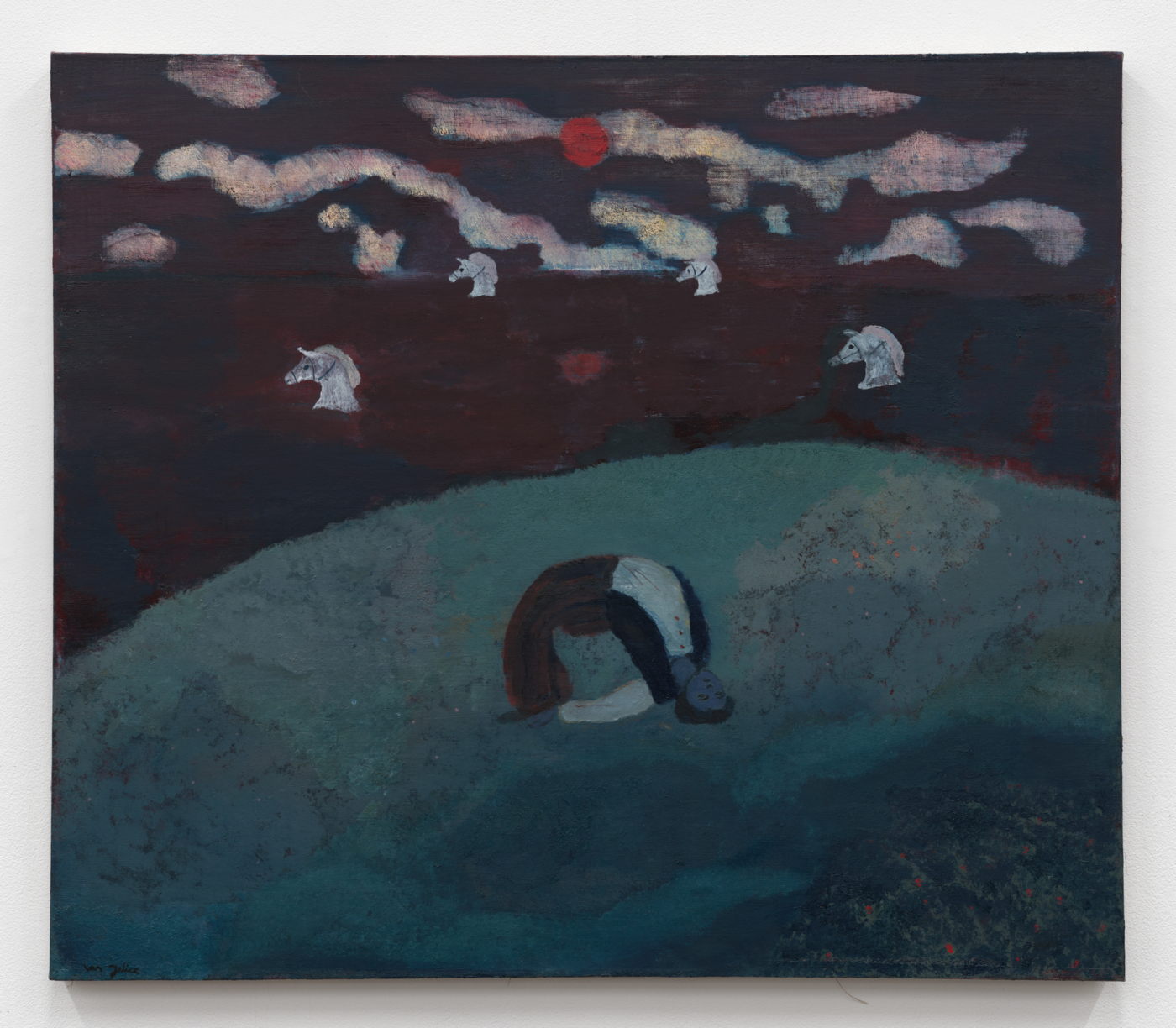 Ian Felice, The wrong side of midnight, 2025. Oil on canvas, 32 x 37 in. (81.28 x 93.98 cm)