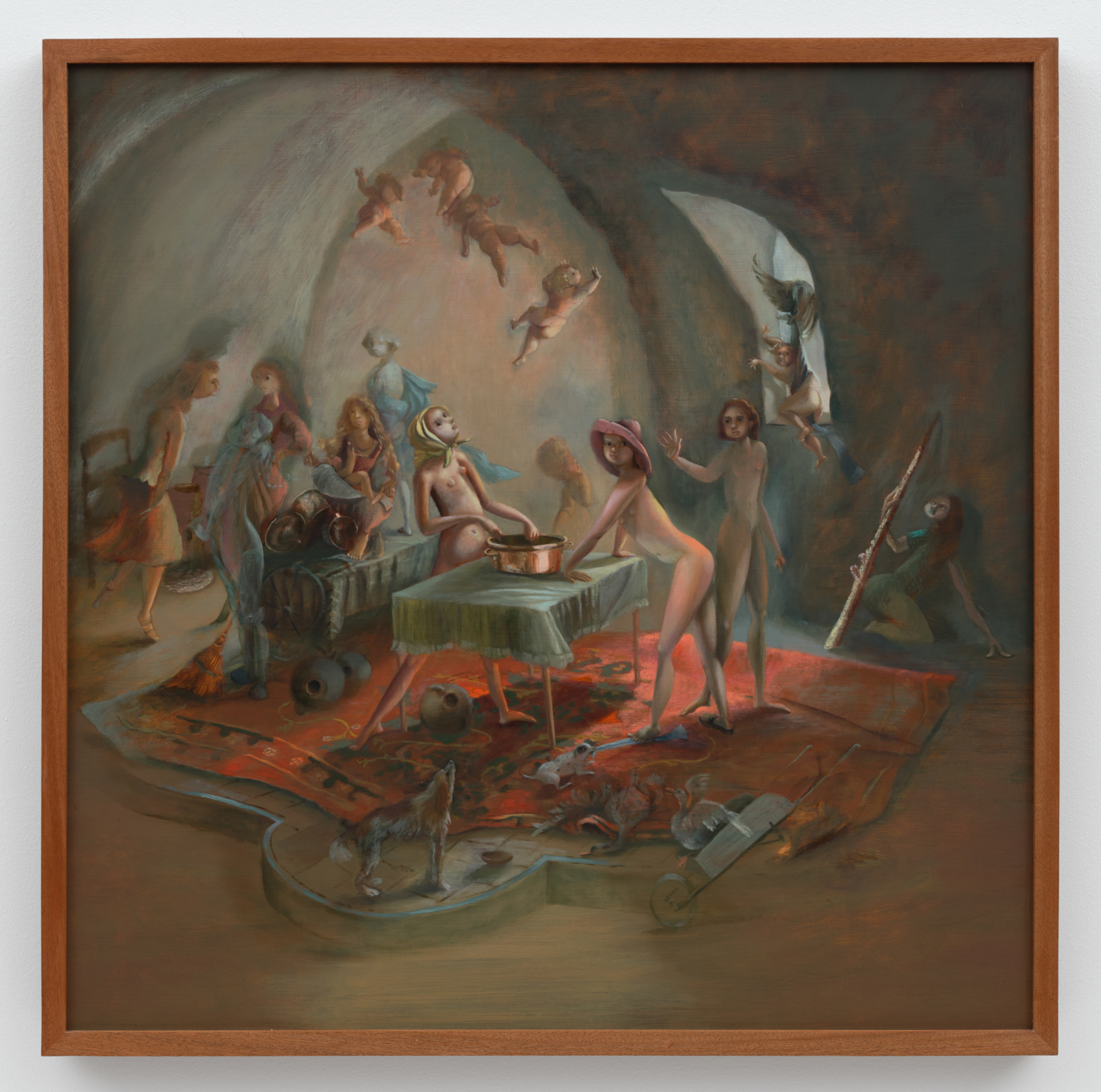 Kate Hargrave, The Potting Shed, 2025. Oil on panel, 30 x 30 in. (76.20 x 76.20 cm), 31 1/8 x 31 1/8 in. (79.06 x 79.06 cm) framed