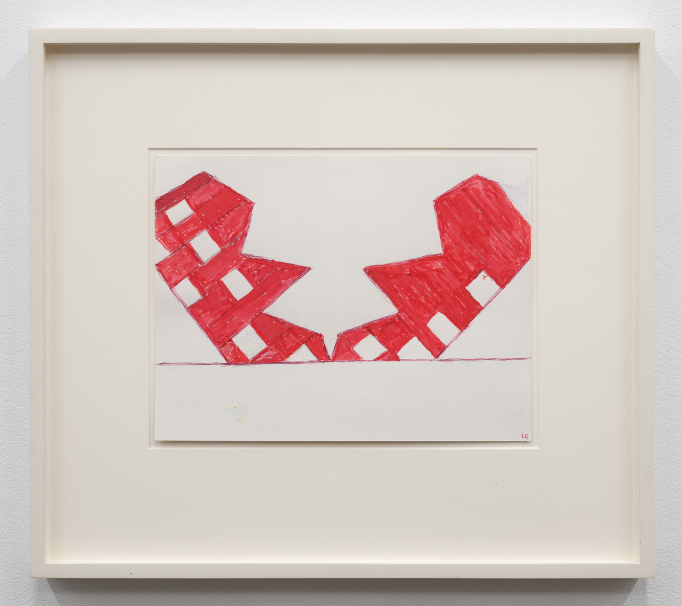 Louise Bourgeois, House Struck by a Lightning Bolt, 1998. Ink, graphite, whiteout and gouache on paper, 9 x 12 in. (22.86 x 30.48 cm), 19 5/8 x 17 1/4 in. (49.85 x 43.81 cm)