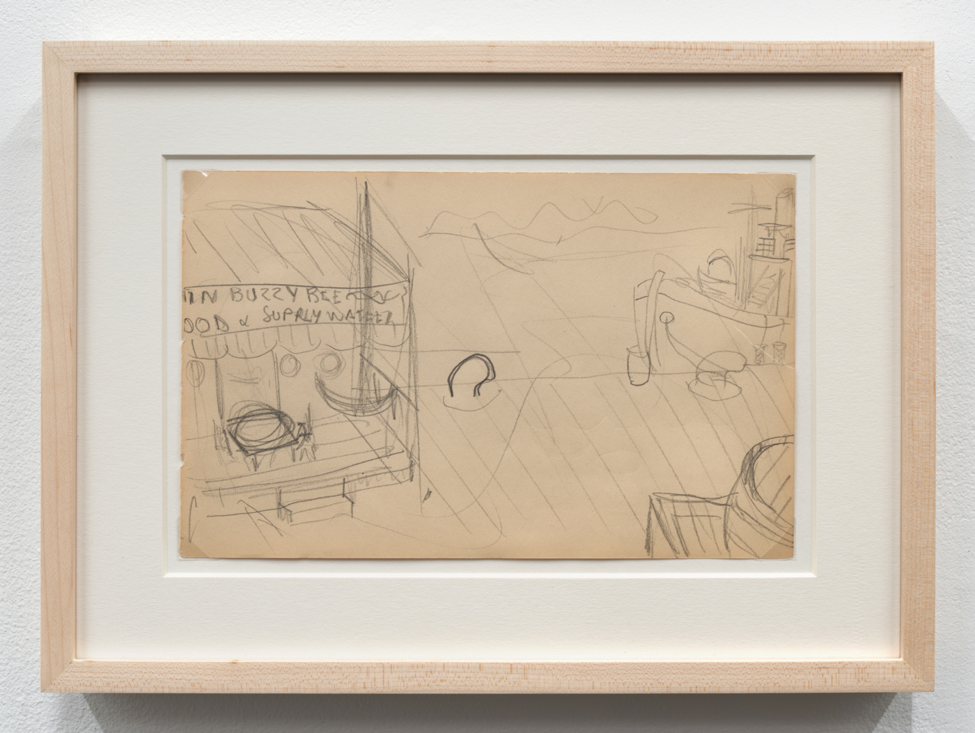Leonora Carrington, Untitled, c. 1934–35. Pencil on paper, 5⅞ x 9½ in. (14.92 x 24.13 cm), 10⅛ x 13⅞ in. (25.72 x 35.24 cm) framed