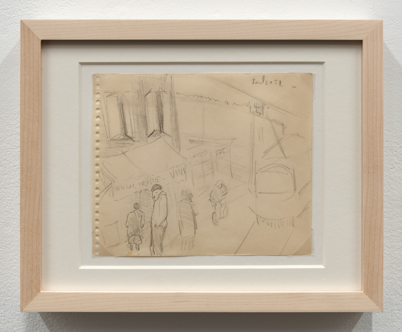 Leonora Carrington, Untitled, c. 1934–35. Pencil on paper, 5⅜ x 4½ in. (13.80 x 11.40 cm), 7¼ x 9 in. (18.41 x 22.86 cm) framed