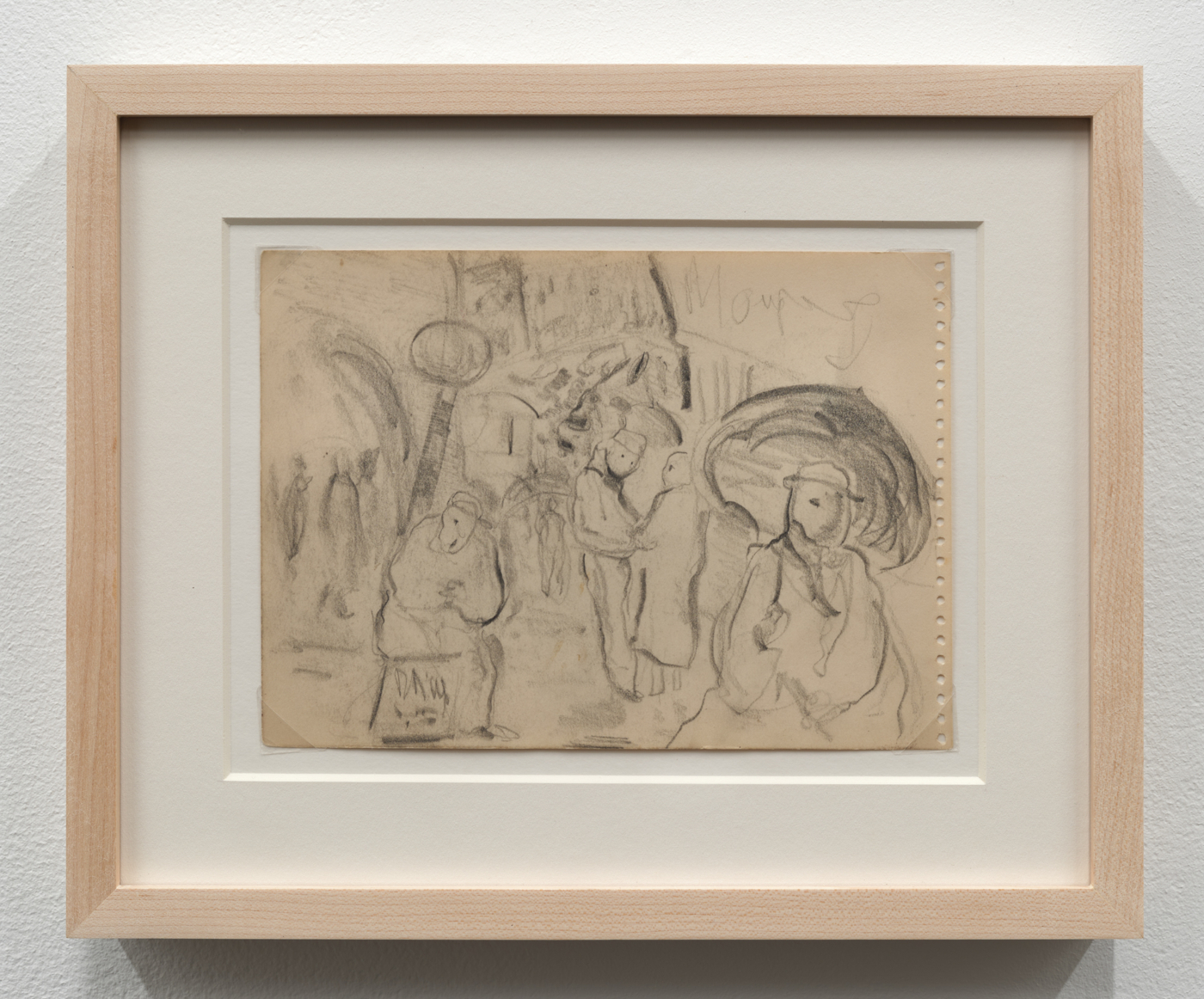Leonora Carrington, Untitled, c. 1934–35. Pencil on paper, 5 x 6⅞ in. (12.6 x 17.6 cm), 8⅝ x 10⅝ in. (21.91 x 26.99 cm) framed
