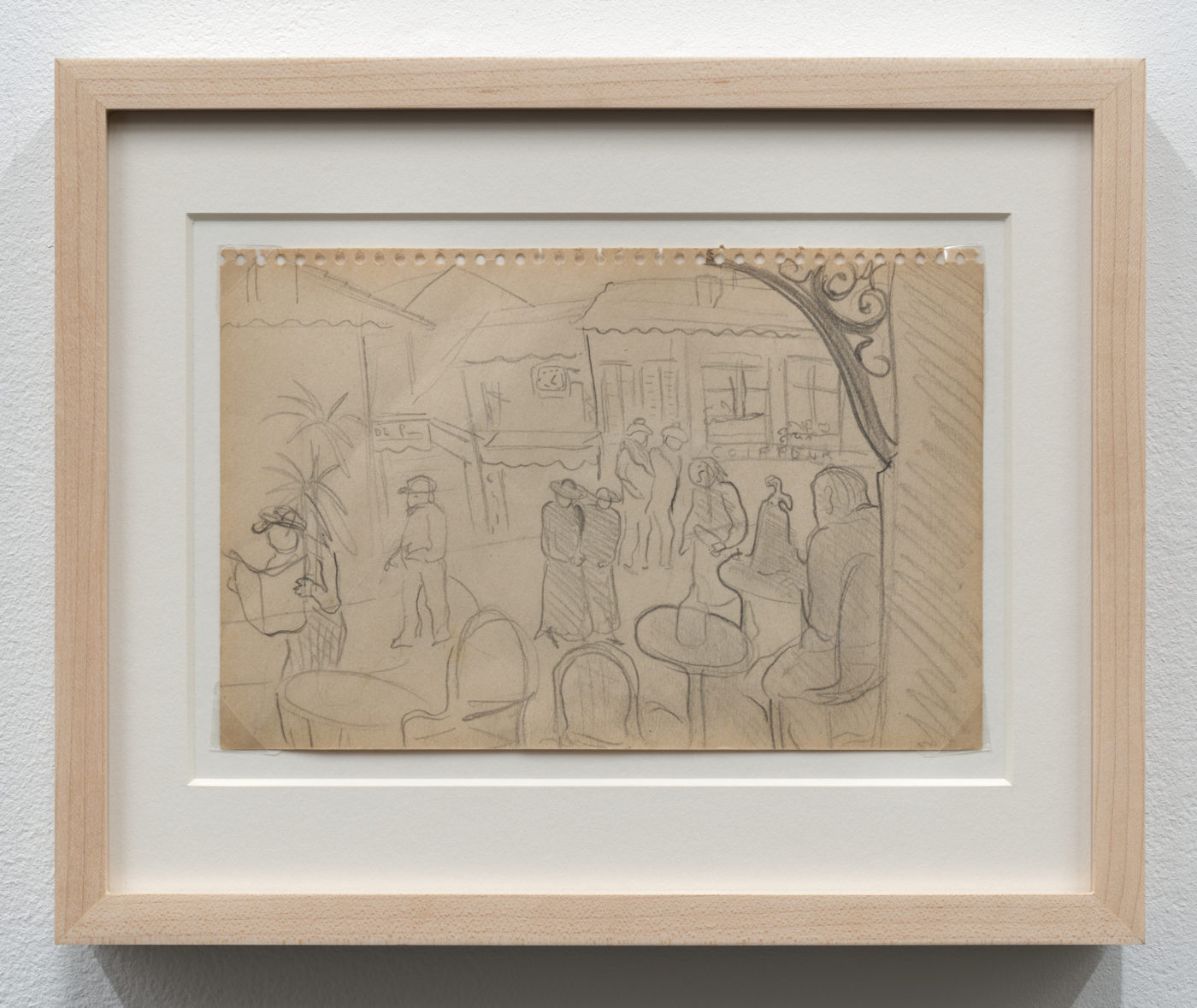 Leonora Carrington, Untitled, c. 1934–35. Pencil on double-sided paper, 4⅞ x 7½ in. (12.5 x 19 cm), 8⅝ x 10⅝ in. (21.91 x 26.99 cm) framed