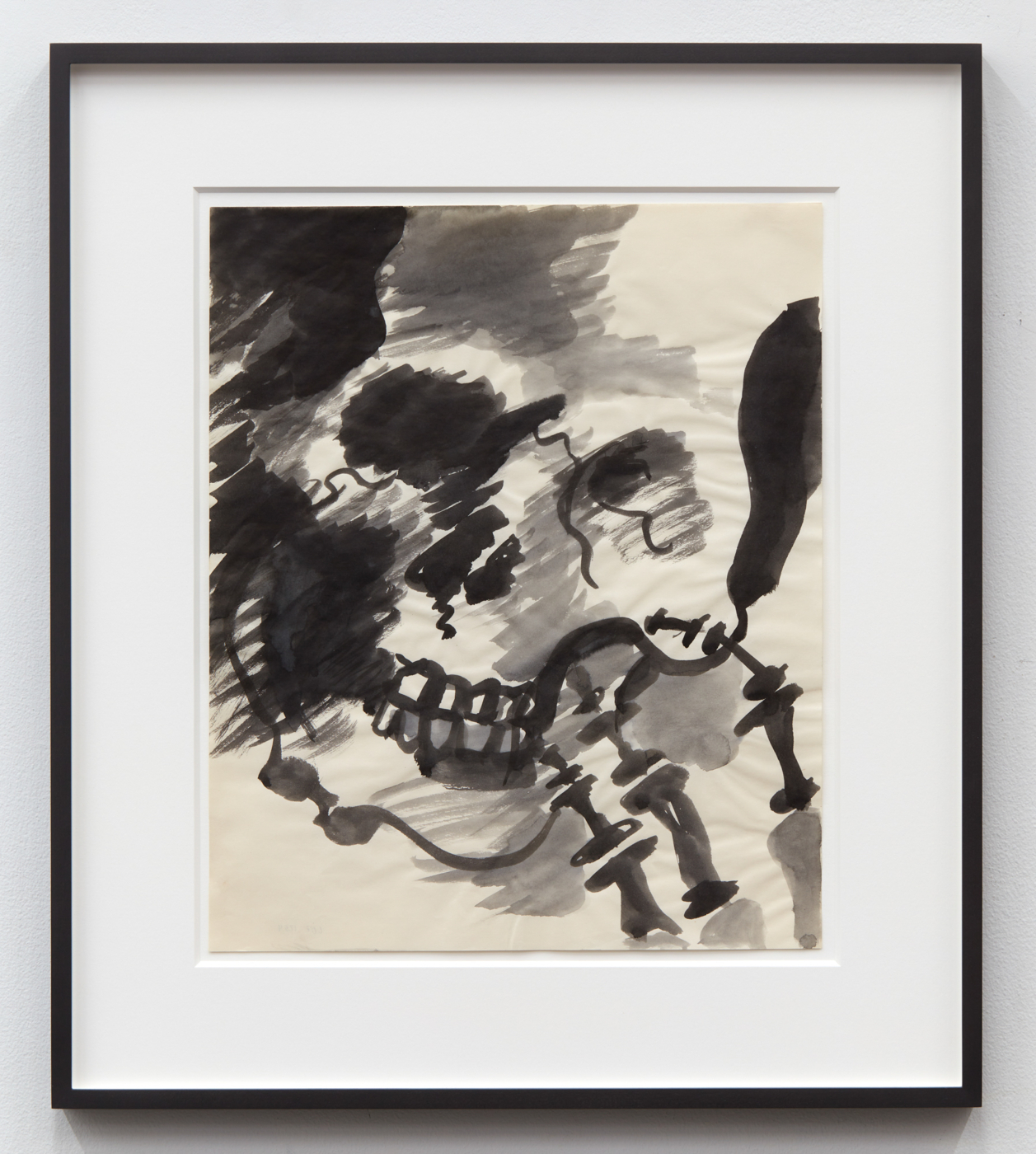 Lee Lozano, No title, 1960. Ink and brush on paper, 16 3/4 x 13 7/8 in. (42.7 × 35.2 cm), 23⅞ x 21 in. (60.66 x 53.34 cm) framed