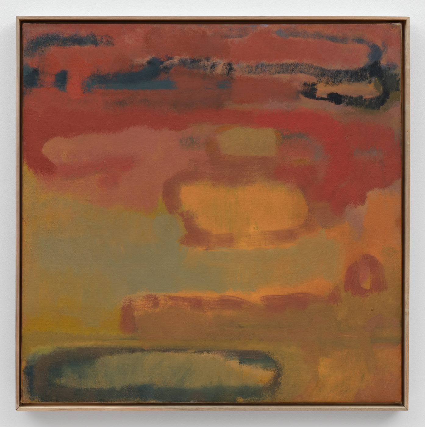 Melanie Essex, RED CLOUD, 2024. Oil on canvas, 30 x 30 in. (76.20 x 76.20 cm), 31⅛ x 13⅛ in. (79.06 x 33.34 cm) framed
