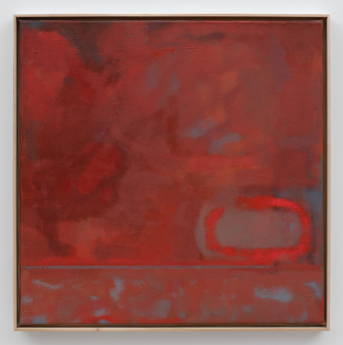 Melanie Essex, RED PORTAL, 2024. Oil on canvas, 30⅛ x 30 in. (76.52 x 76.20 cm), 31¼ x 31¼ in. (79.38 x 79.38 cm) framed