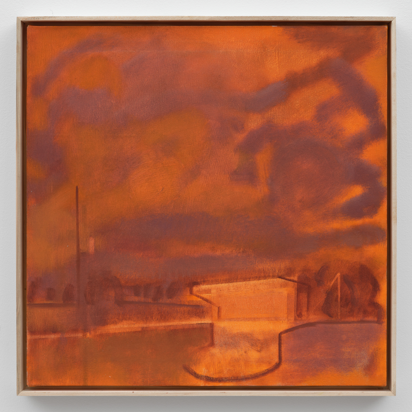 Melanie Essex, Night Station, 2025. Oil on canvas, 22 x 22 in. (55.88 x 55.88 cm), 23⅛ x 23⅛ in. (58.74 x 58.74 cm) framed