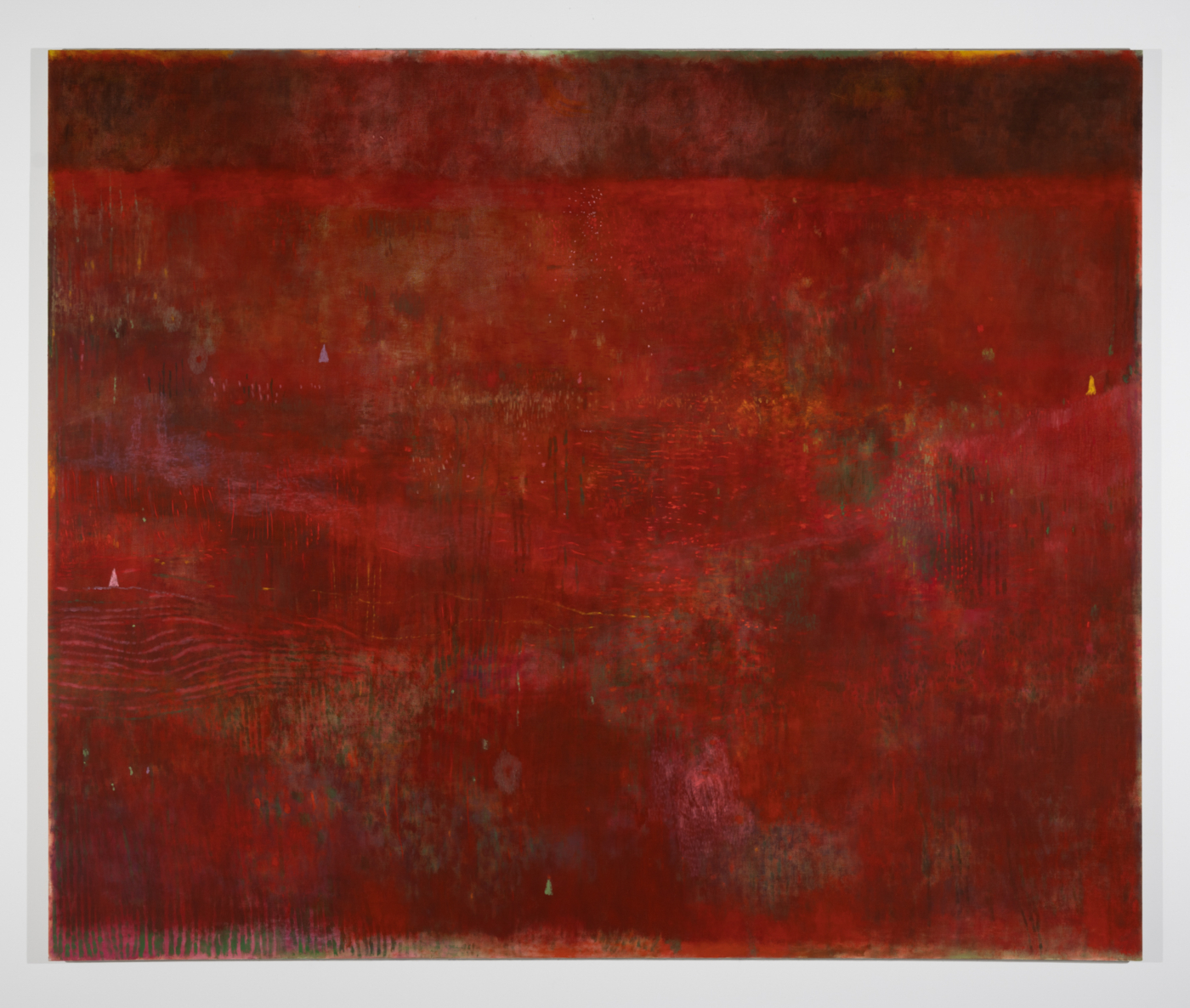 Maja Ruznic, The Field of Forbidden Flowers/Makovi Divni Crveni, 2024. Oil on linen, 100 x 120 in. (254.00 x 304.80 cm)