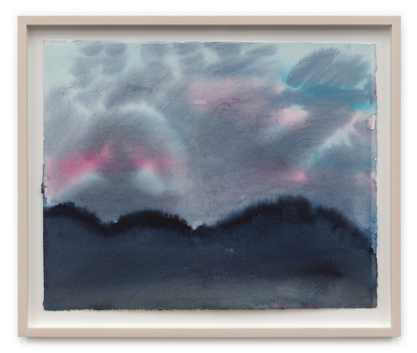 Nancy Diamond, Winter Sky, 2024. Watercolor and gouache on paper, 15⅜ x 19 in. (39.07 x 48.26 cm), 18⅛ x 21½ in. (46.05 x 54.61 cm) framed