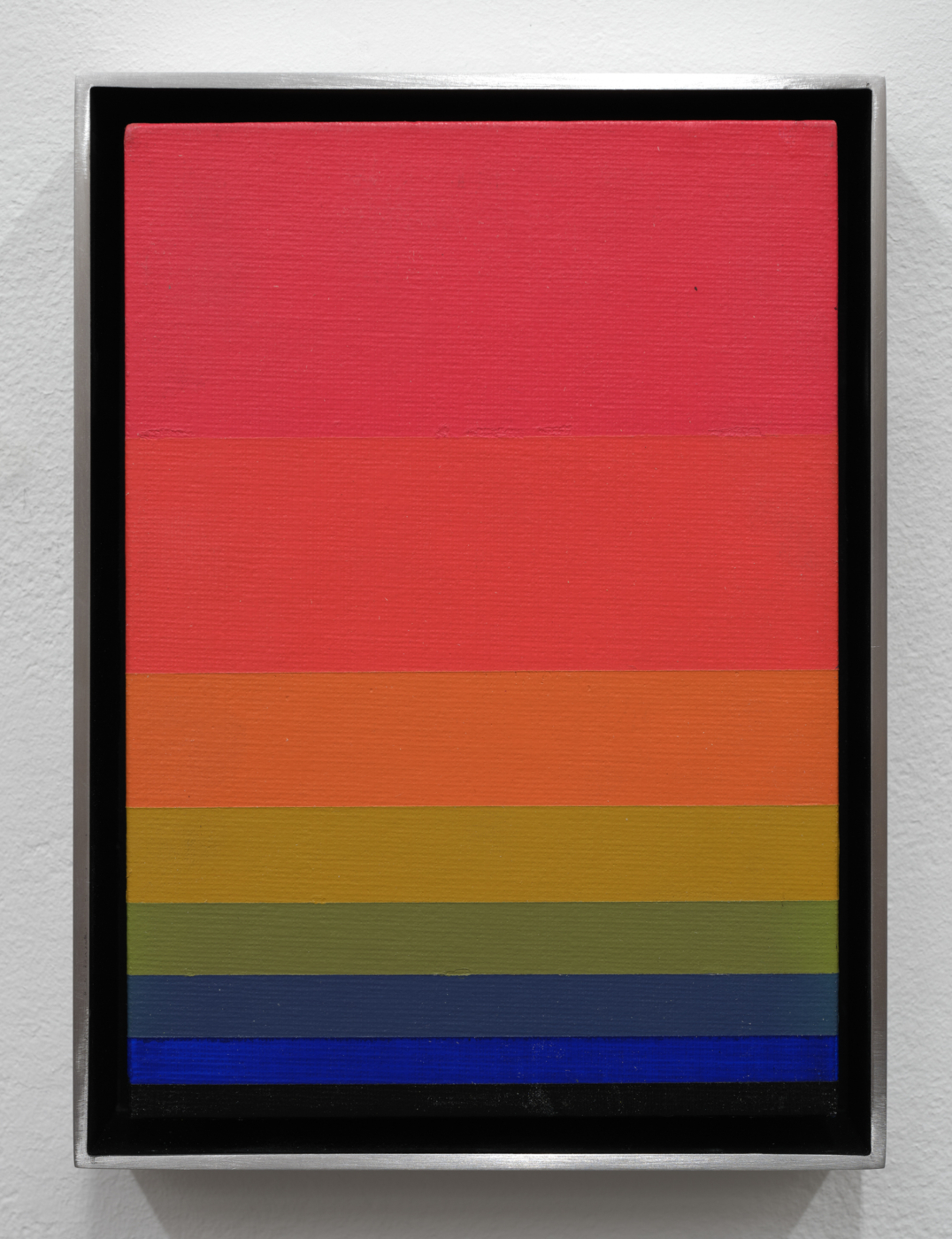Norman Zammitt, Red to Green 1, 1975. Acrylic on canvas board, 7 x 5 in. (17.78 x 12.70 cm), 7¾ x 5¾ in. (19.68 x 14.61 cm) framed