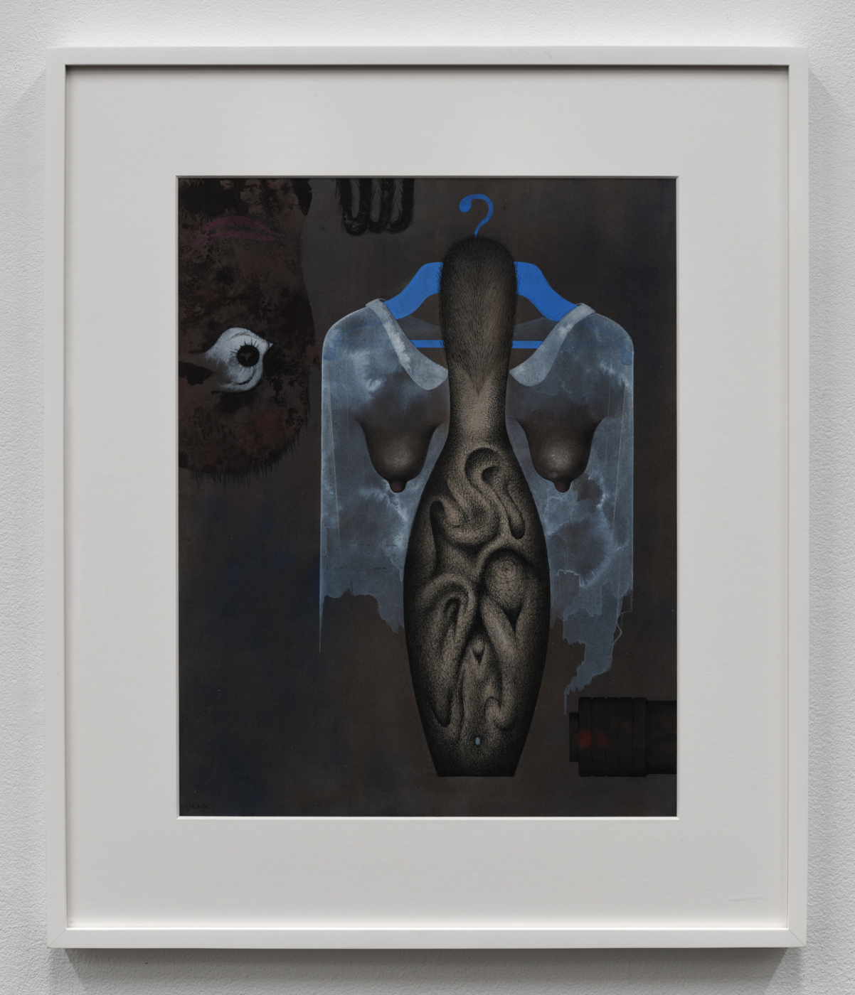 Tatsuo Ikeda, Hanger, 1967. Ink, watercolor and gouache on paper, 17 1/8 x 13 3/8 in. (43.50 x 33.97 cm), 22 7/8 x 19 3/8 in. (58.10 x 49.21 cm) framed