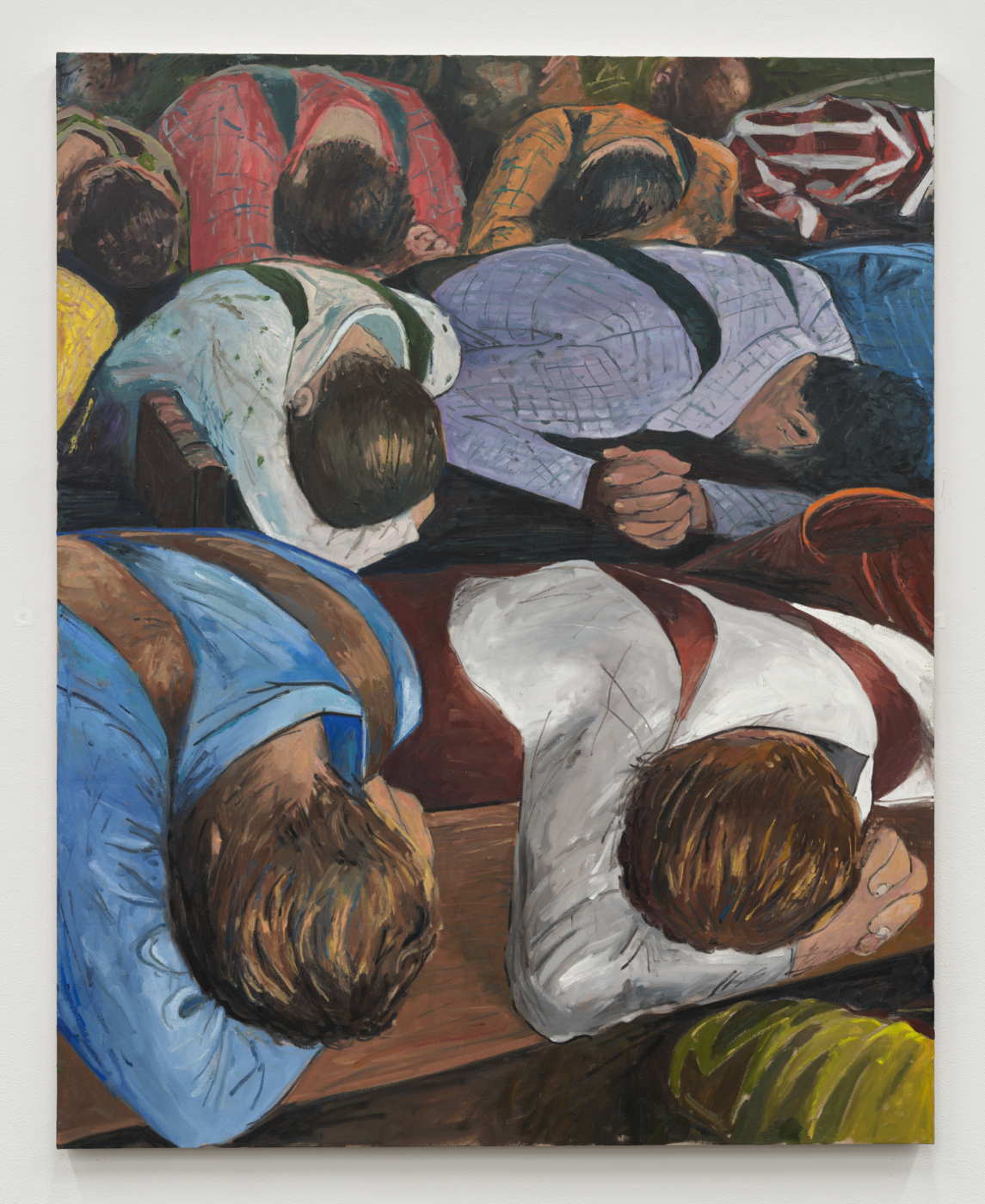 Tristan Unrau, Submission, 2023. Oil on linen, 64 x 51 1/2 in. (162.56 x 130.81 cm)