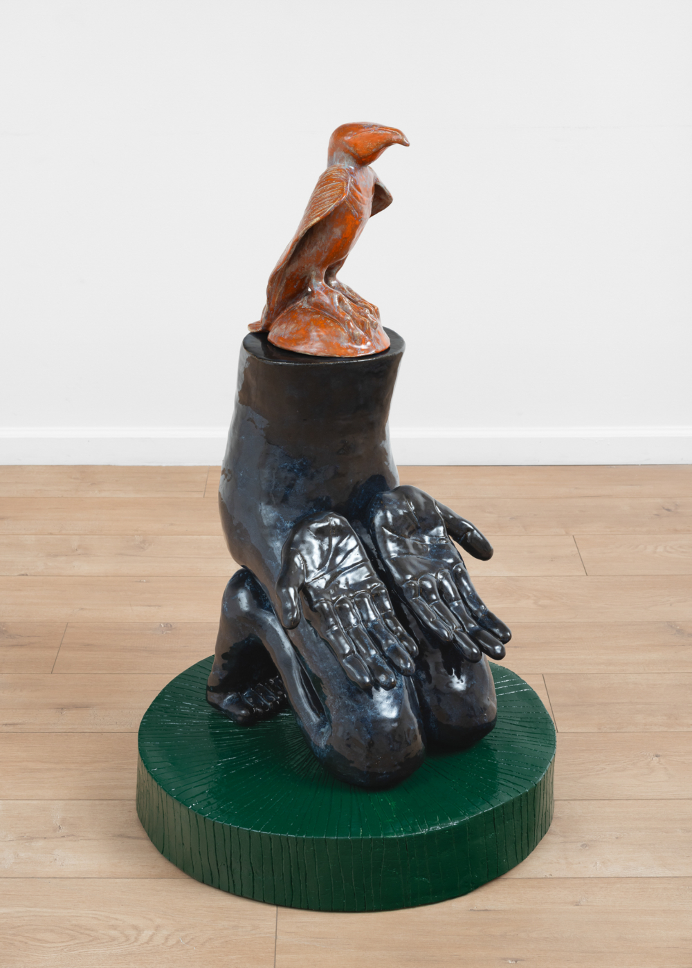 Woody De Othello, a plea for mercy, 2024. Glazed ceramic and enamel paint. 39 x 24 1/8 x 24 1/8 in. (99.06 x 61.29 x 61.29 cm)