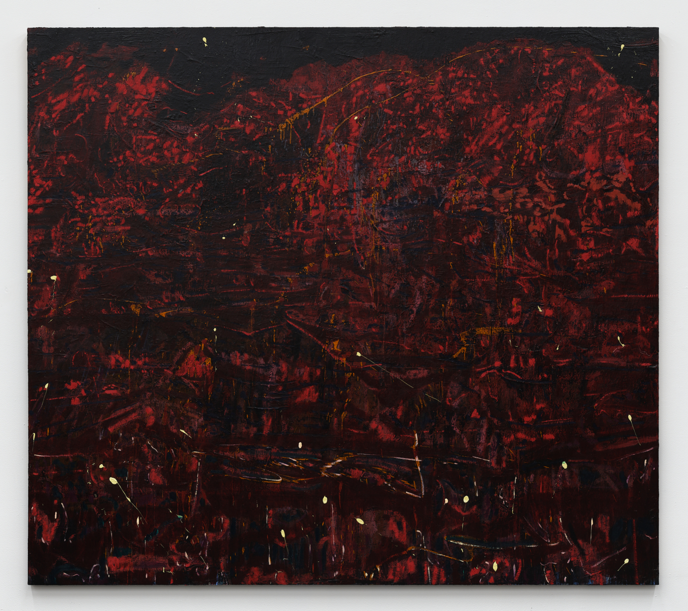 Dead Mountain Mouth of Carious Teeth That Cannot Spit, 2024–25. Oil on canvas, 83⅛ x 94 in. (211.14 x 238.76 cm)