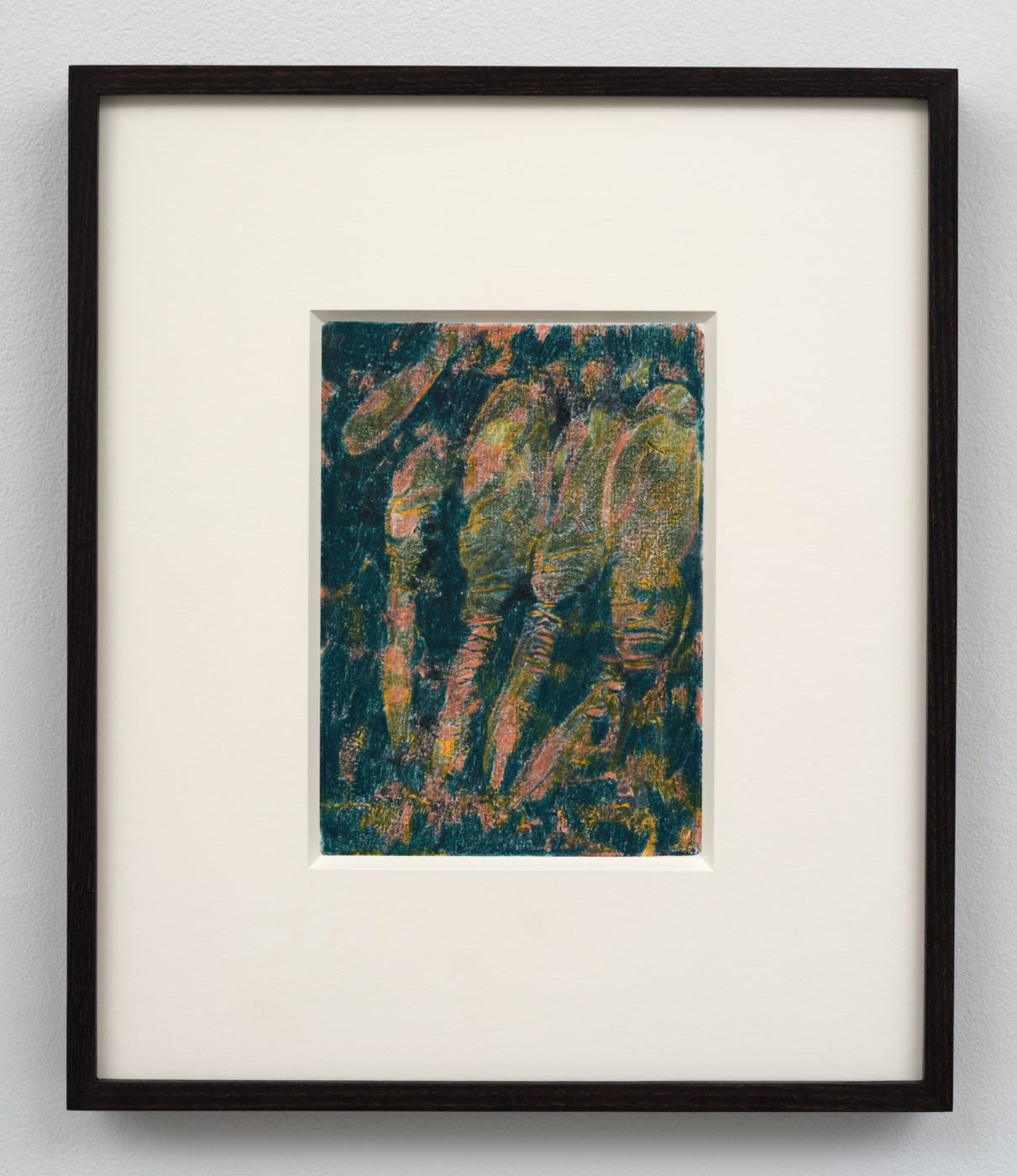 Seep, 2025. Oil and colored pencil on paper, 7⅜ x 5 in. (18.73 x 12.70 cm), 13 x 11 in. (33.02 x 27.94 cm) framed