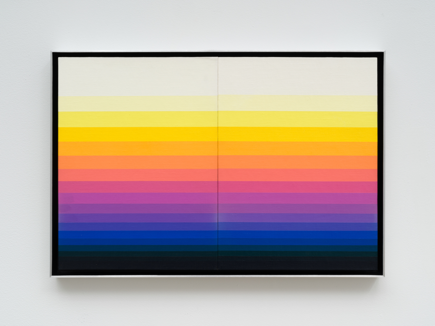 South Wall Diptych, 1976. Acrylic on canvas board, 12 x 9 in. (30.48 x 22.86 cm (each), 12 3/4 x 18 7/8 in. (32.38 x 47.96 cm) framed