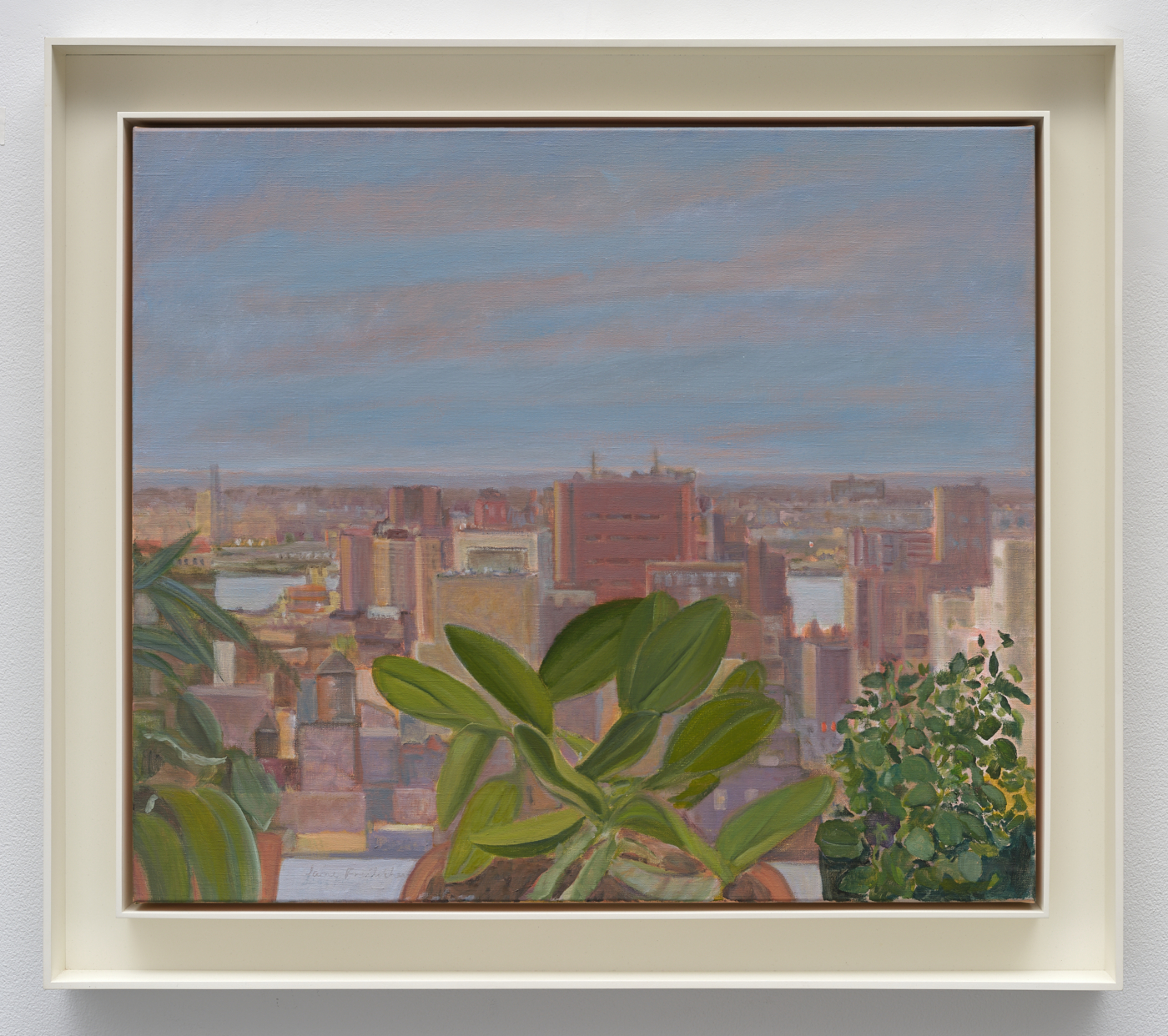 Jane Freilicher, Window on the West Village, 1999. Oil on linen, 24 1/8 x 28 1/8 in. (61.28 x 71.44 cm), 29 5/8 x 33 1/2 x 2 3/8 in. (75.25 x 85.09 x 6.03 cm) framed